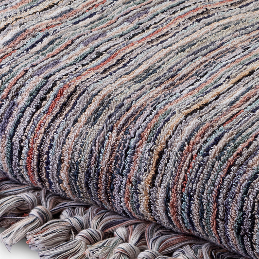 Detailaufnahme Badetuch Gece aus 100 % Baumwolle in dunkler Mehrfarboptik mit schlichtem Melange-Muster, 180 × 100 cm