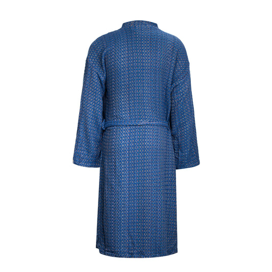 Rückseite des Bademantel Jasmin aus 100 % Baumwolle in Blau