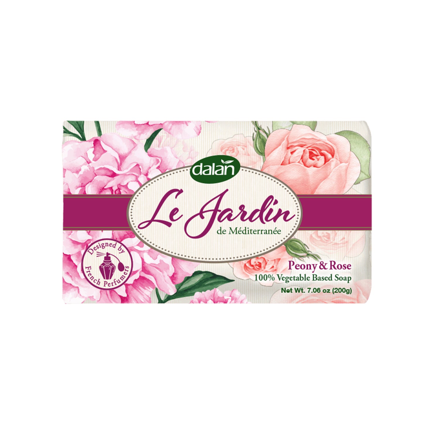 Dalan Le Jardin vegetarische Seife Peony & Rose mit französischer Duftkomposition