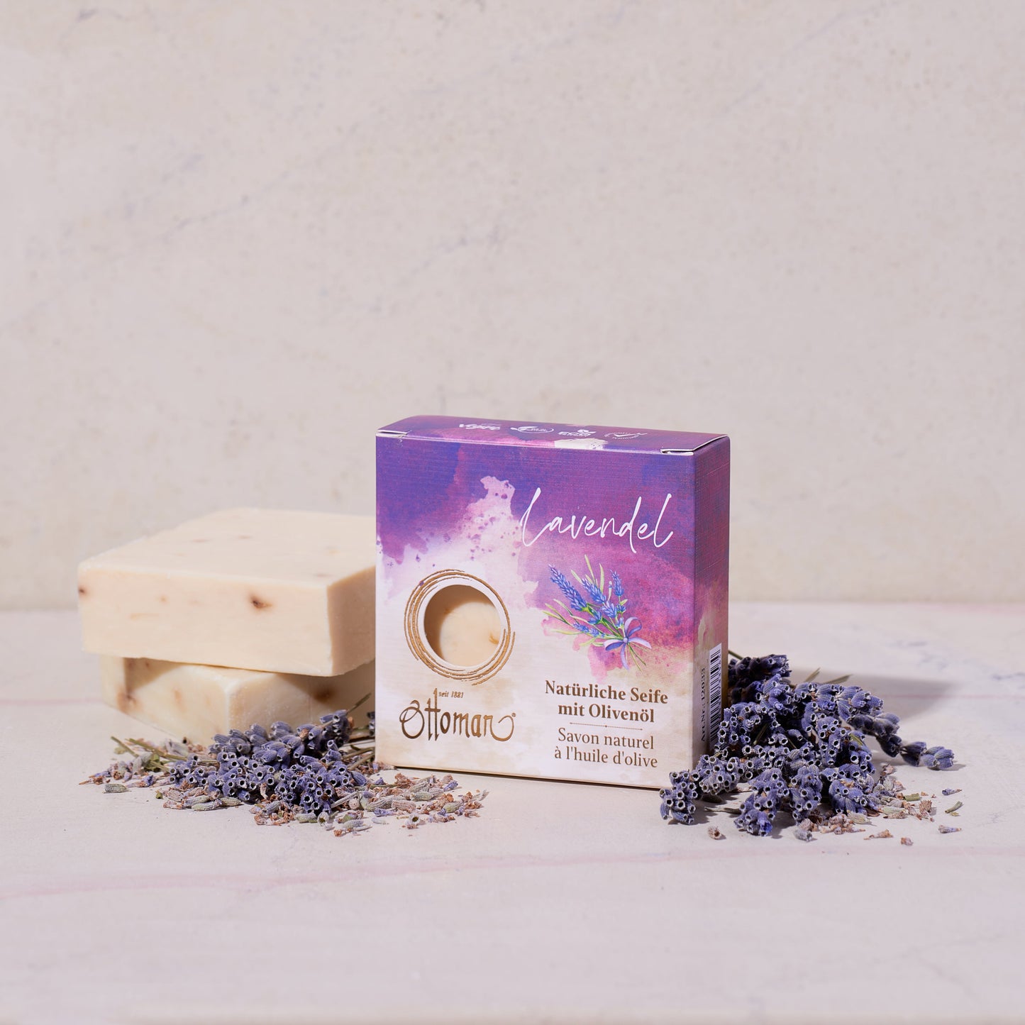 Naturseife aus Olivenöl - Lavendel