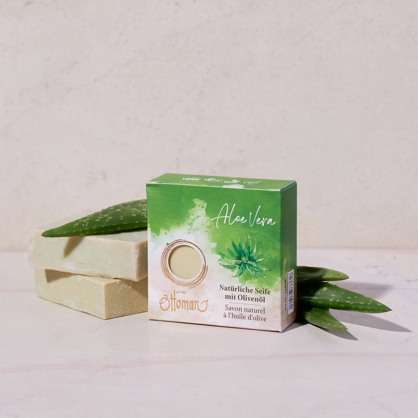 Naturseife aus Olivenöl - Aloe Vera