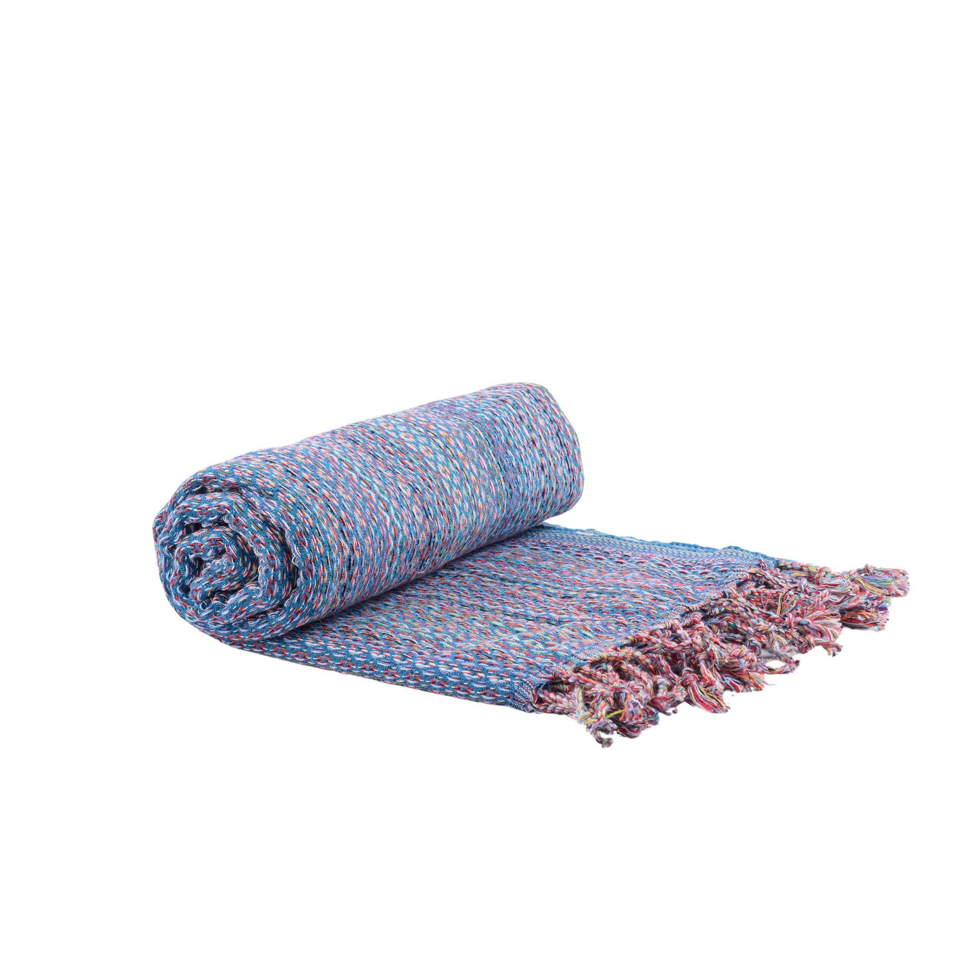 Hamamtuch Ala aus 100 % Baumwolle, 175 × 100 cm, in Petrol, gerollt dargestellt