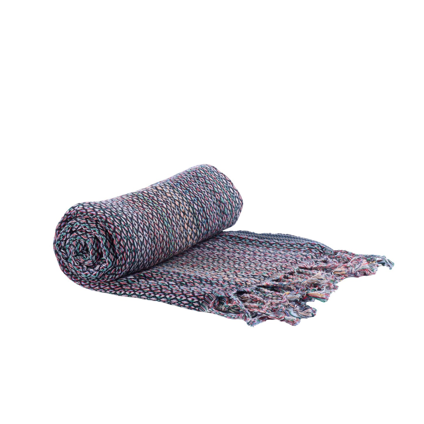Hamamtuch Ala aus 100 % Baumwolle, 175 × 100 cm, in Schwarz, gerollt dargestellt