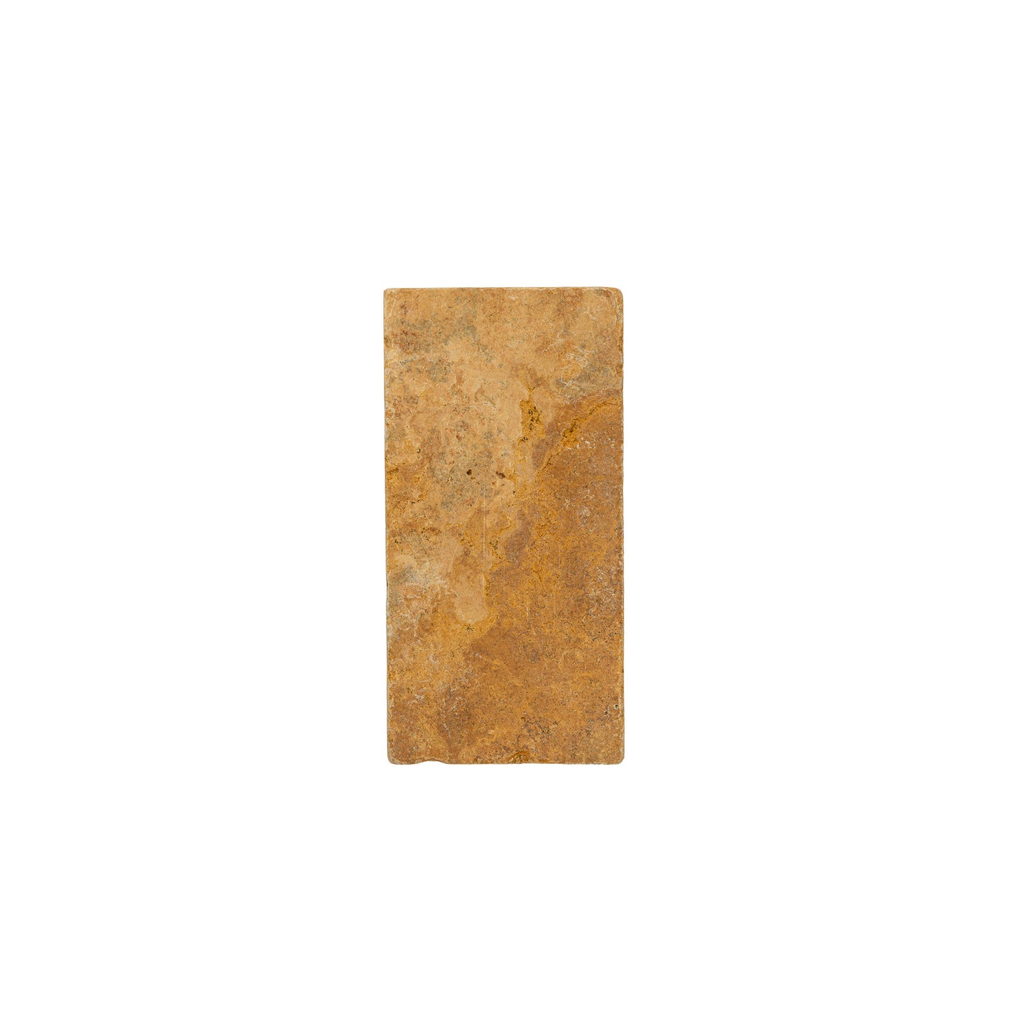 Längliche Travertin-Ablage Antique Gold, unverpackt, 7,5 × 15 cm