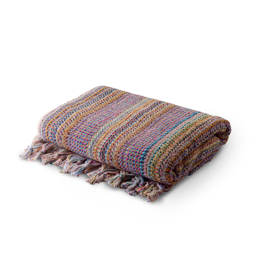 Badetuch Yaz aus 100 % Baumwolle in Pastell mit mehrfarbigem Streifenmuster, 180 × 100 cm