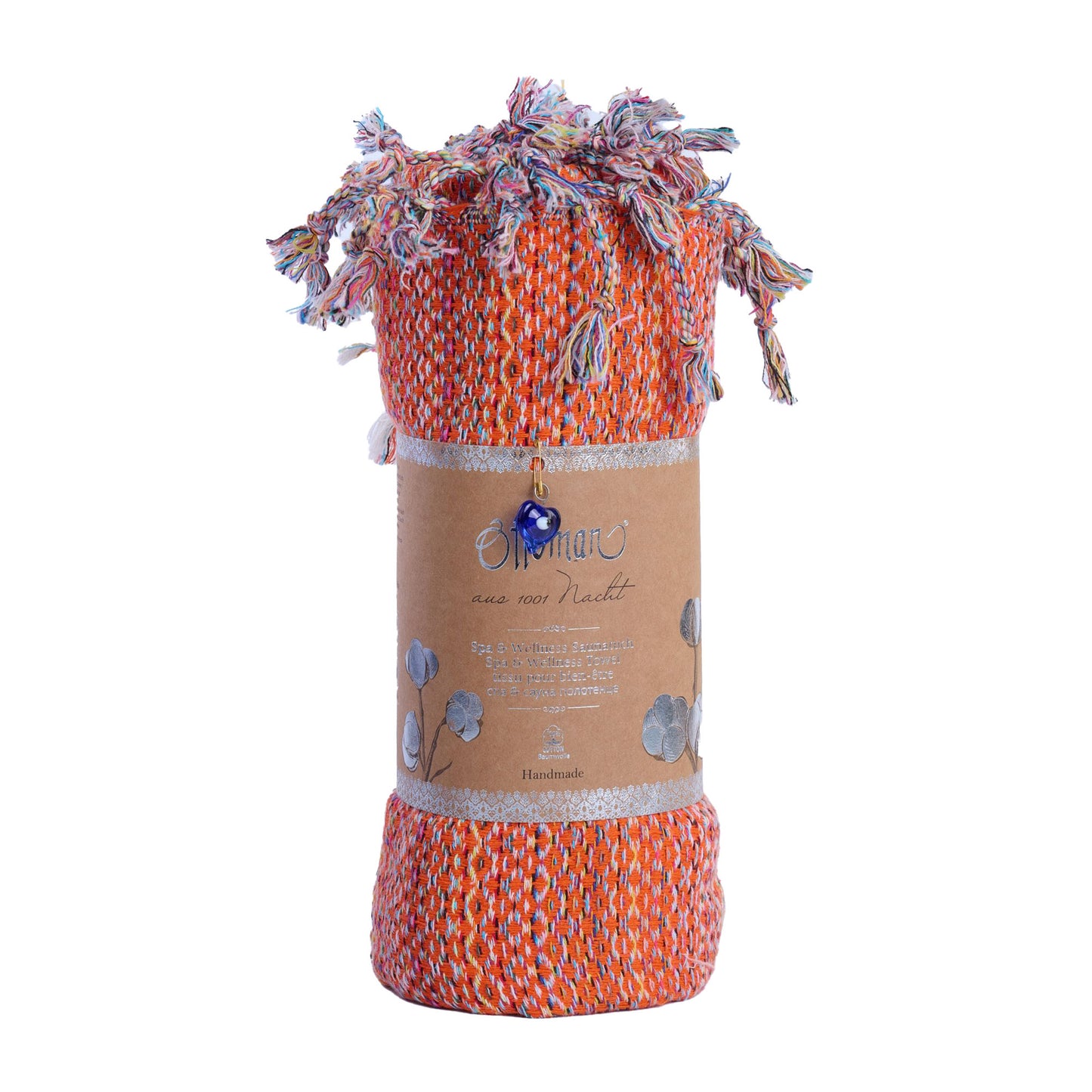 Hamamtuch Ala aus 100 % Baumwolle, 175 × 100 cm, in Orange