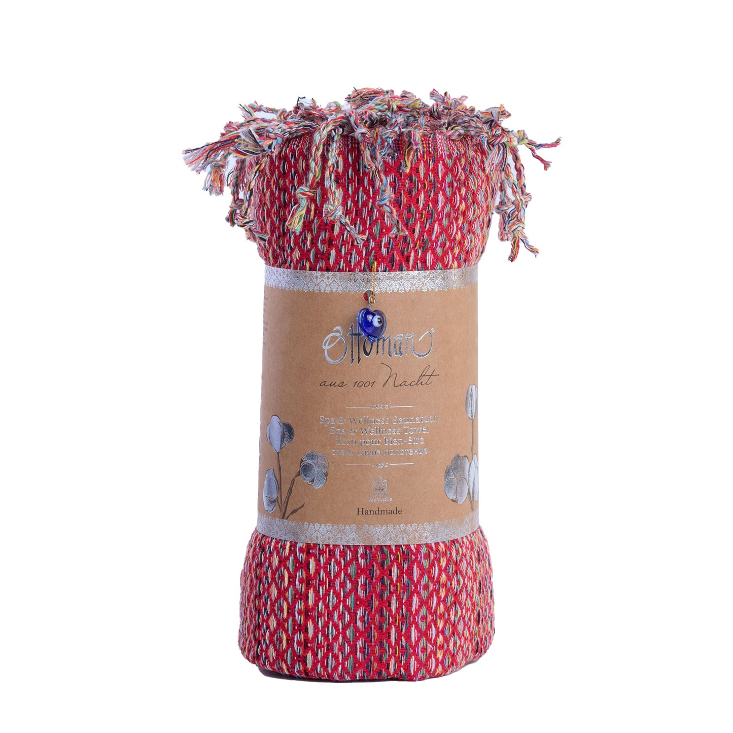 Hamamtuch Ala aus 100 % Baumwolle, 175 × 100 cm, in Rot