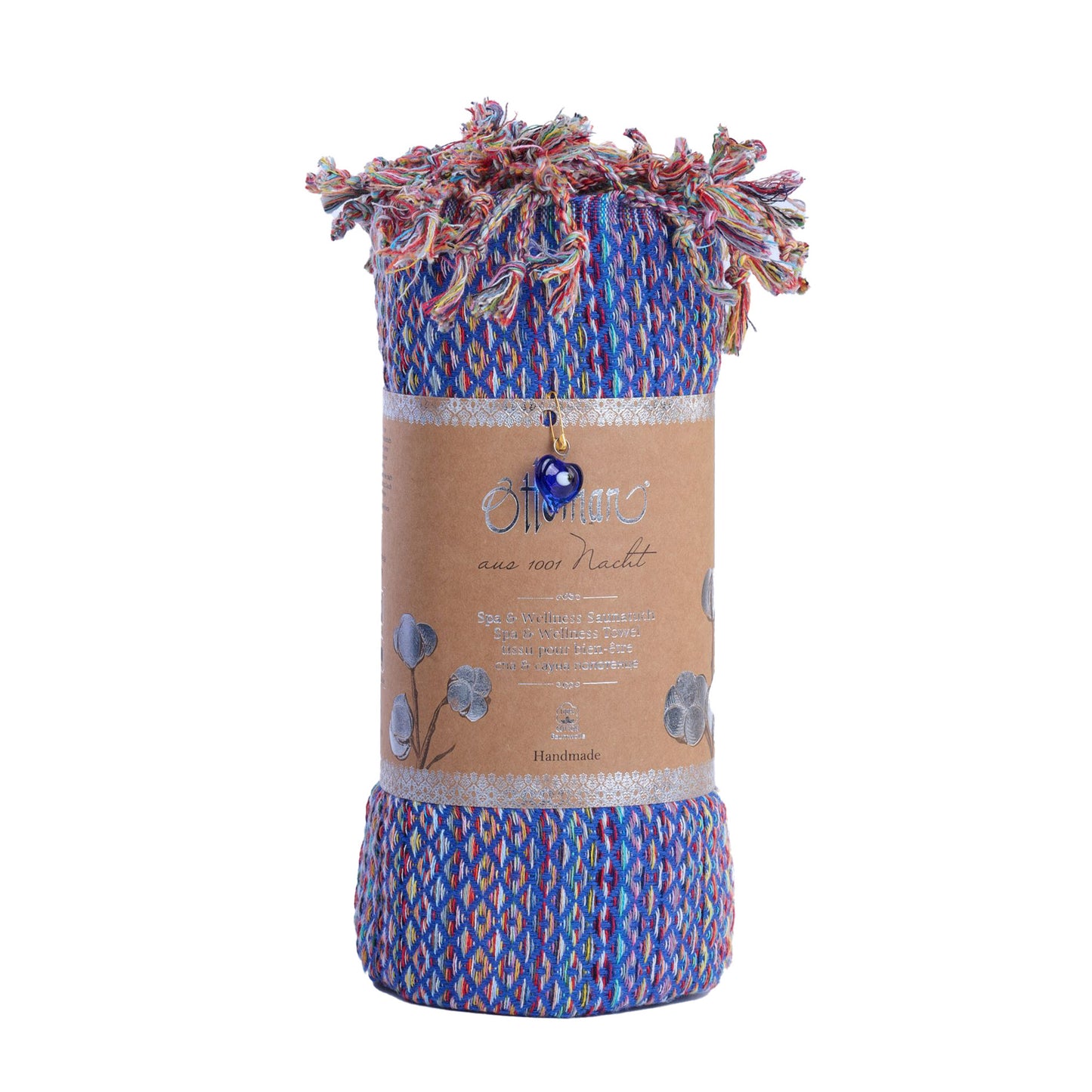 Hamamtuch Ala aus 100 % Baumwolle, 175 × 100 cm, in Blau