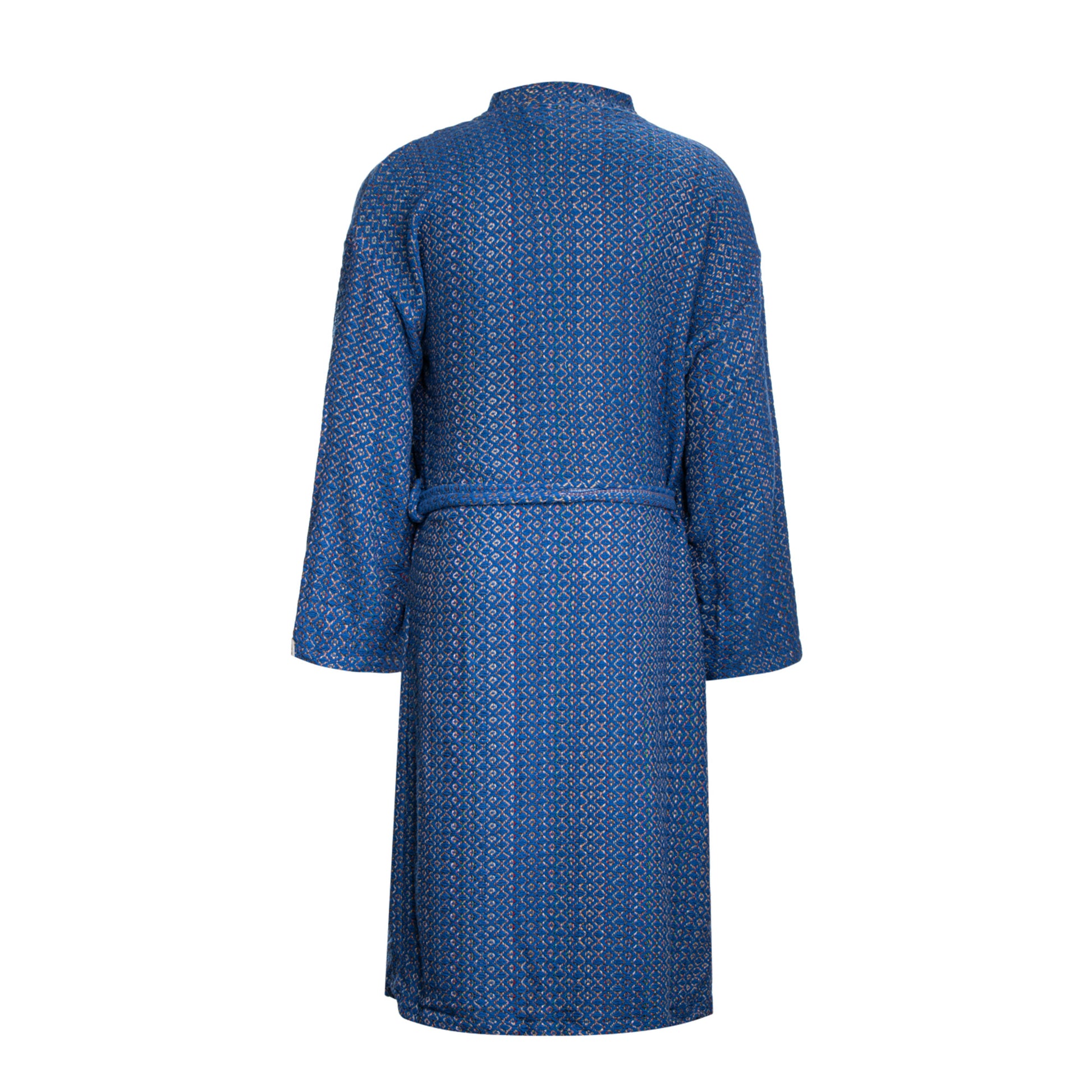Rückseite des Bademantel Jasmin aus 100 % Baumwolle in Blau