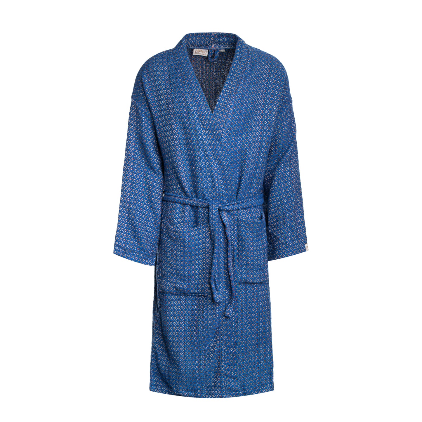 Bademantel Jasmin aus 100 % Baumwolle in Blau