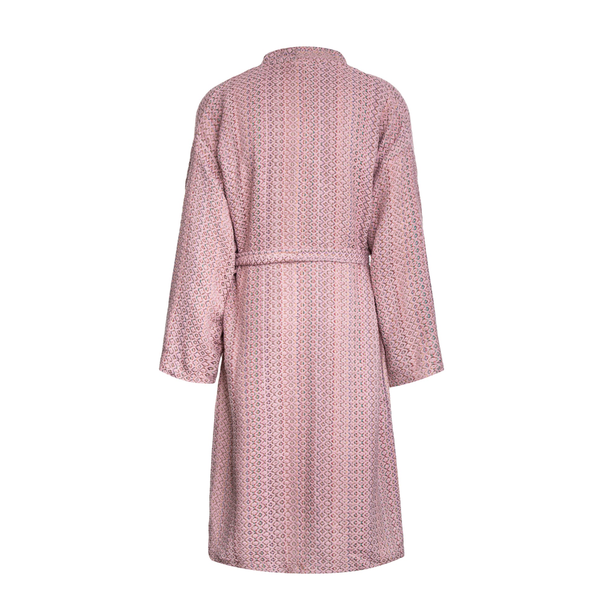 Rückseite des Bademantel Jasmin aus 100 % Baumwolle in Rosa