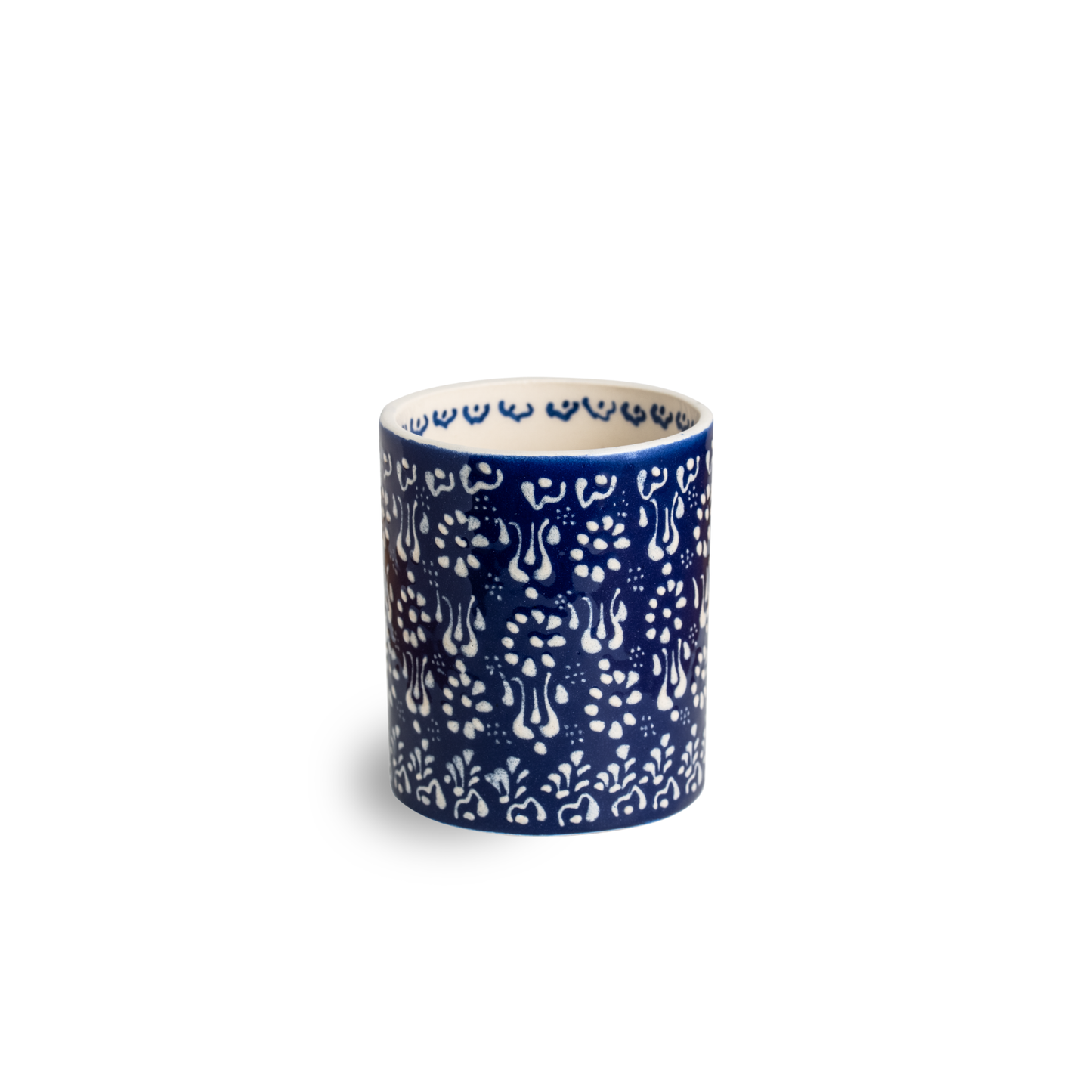 Handbemalter Keramikbehälter in Oriental Night Blau, aus 100 % Keramik, Durchmesser ca. 8,5 cm, Höhe ca. 10 cm