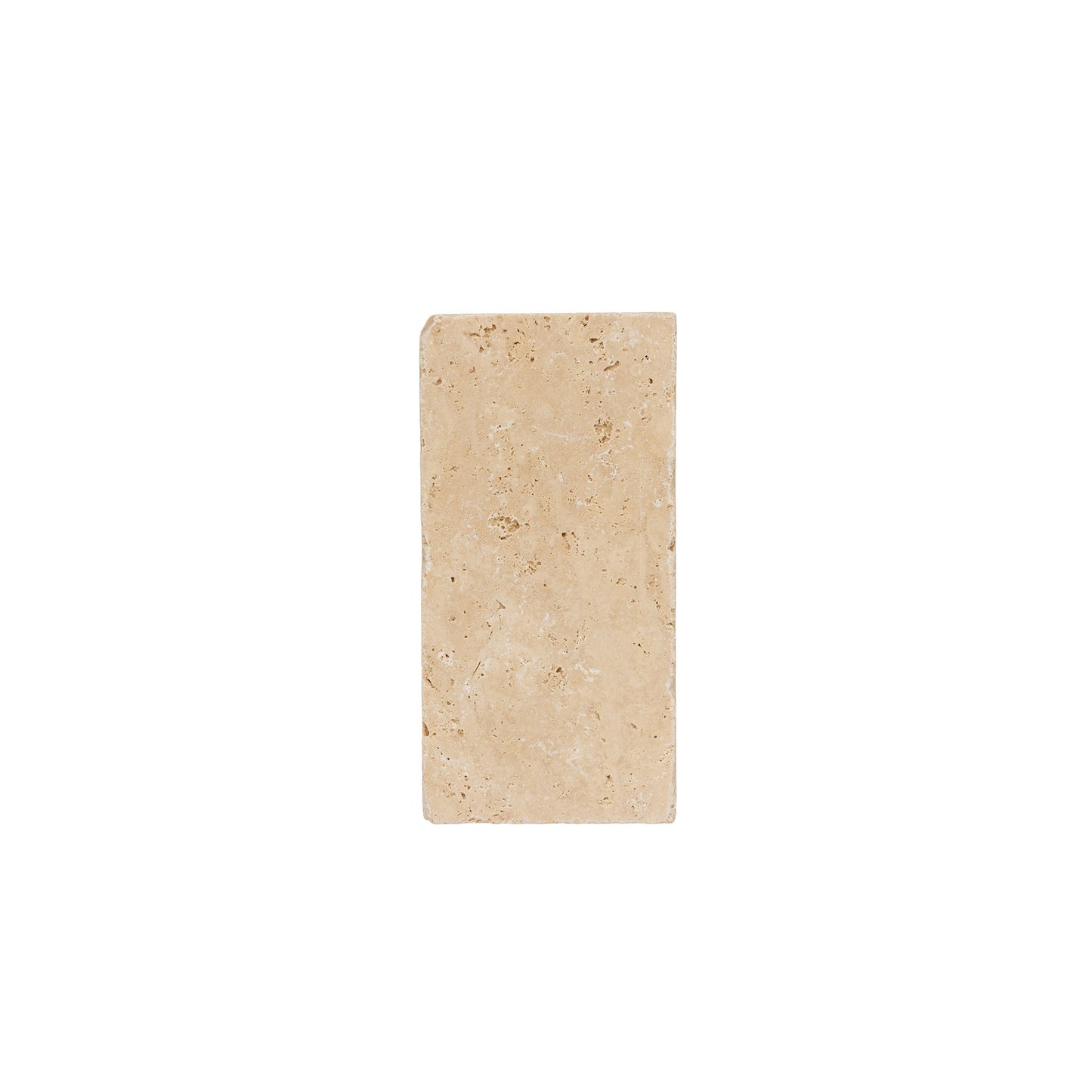 Längliche Travertin-Ablage Light aus 100 % Travertin, unverpackt, 7,5 × 15 cm