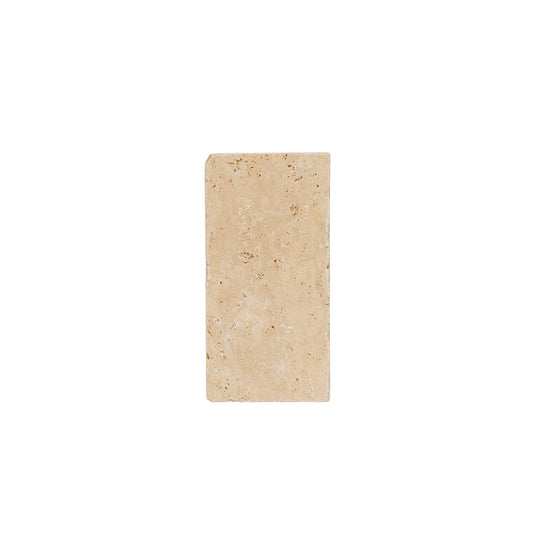 Längliche Travertin-Ablage Light aus 100 % Travertin, unverpackt, 7,5 × 15 cm