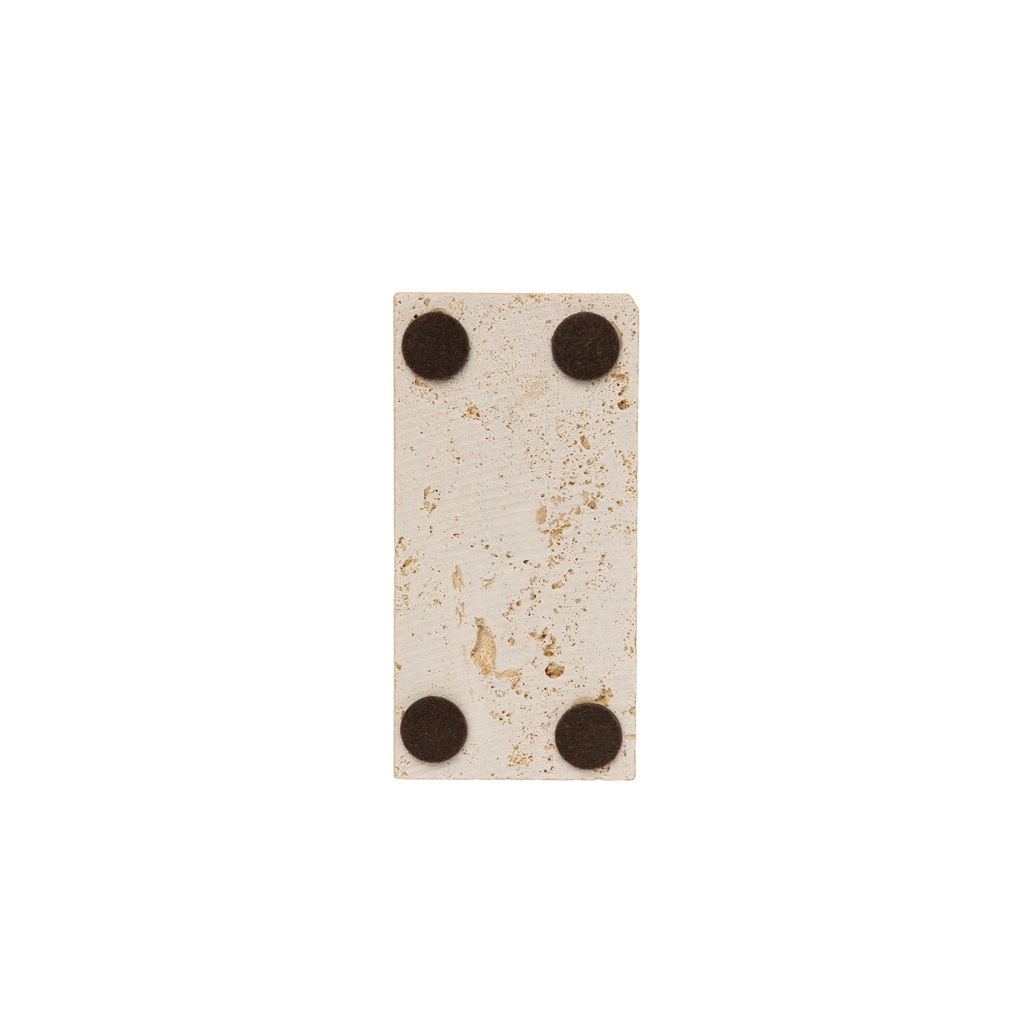 Längliche Travertin-Ablage Light, Rückseite, 7,5 × 15 cm