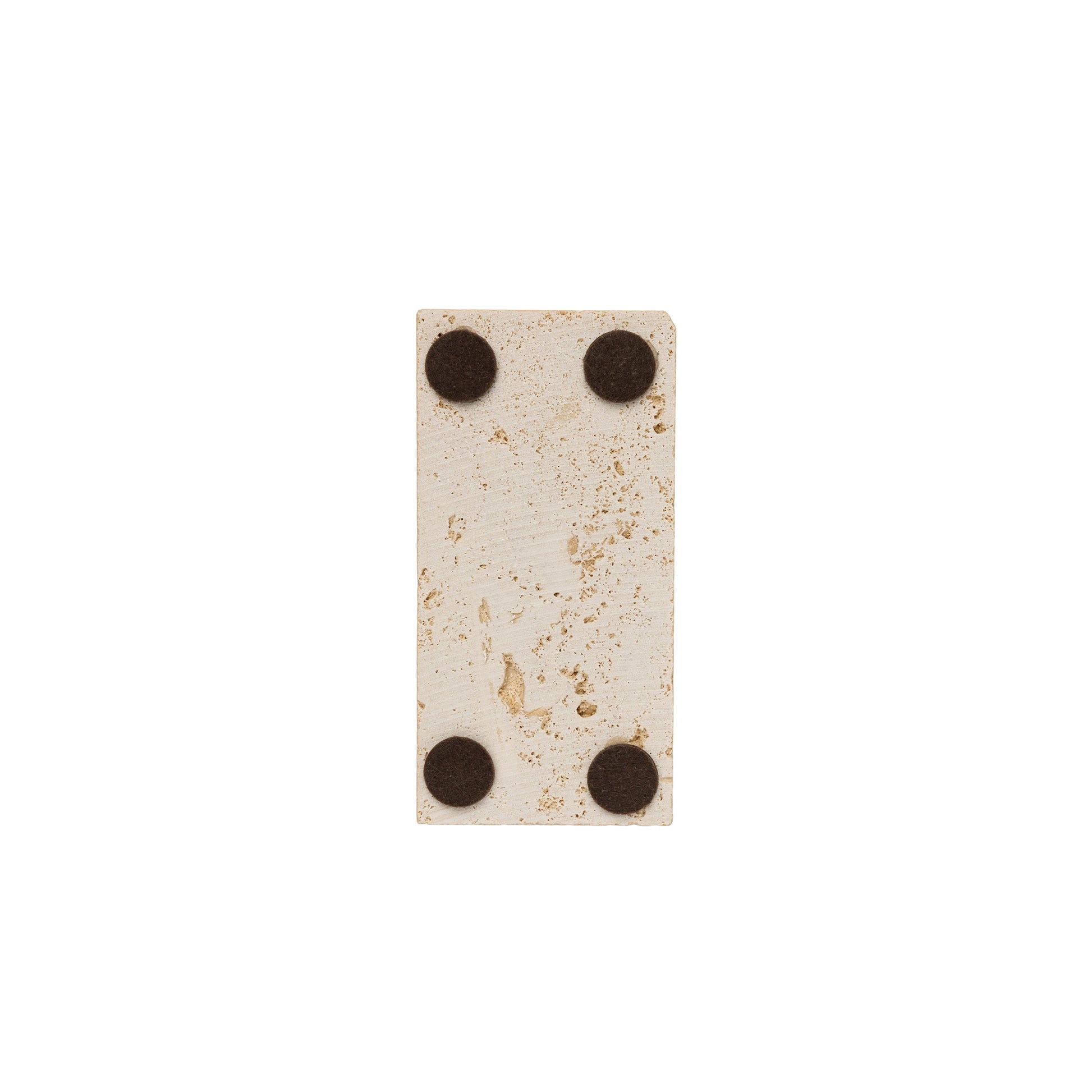 Längliche Travertin-Ablage Light, Rückseite, 7,5 × 15 cm