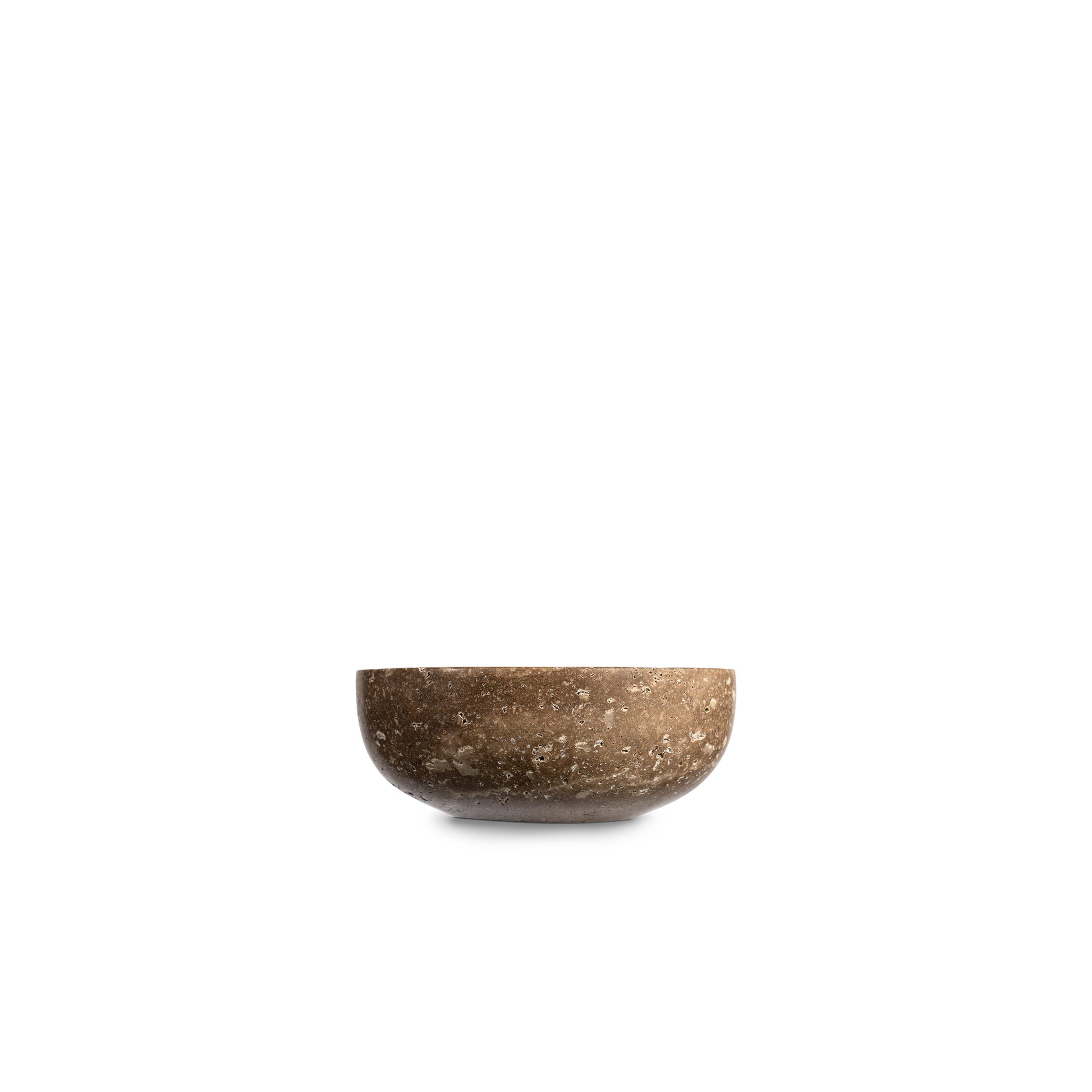 Travertin-Schale aus Travertin in Cappucino, H 5,5 cm, D 15 cm