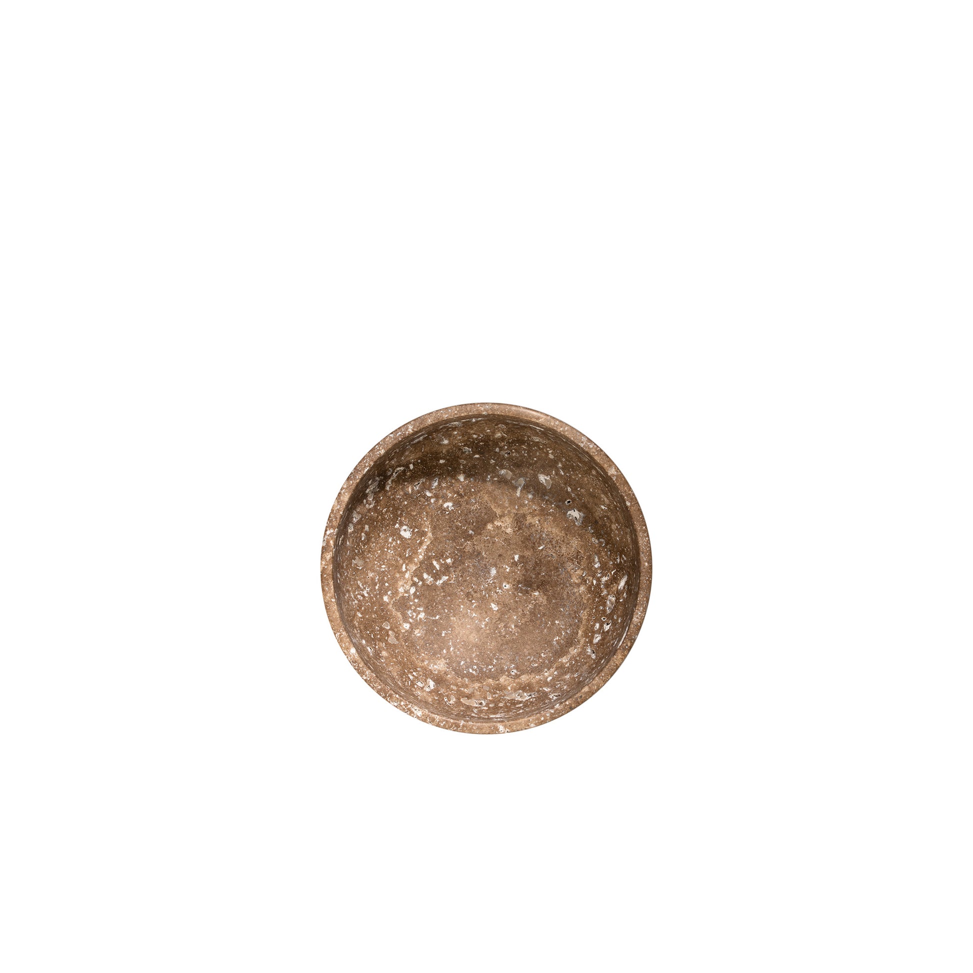 Travertinschale Mala in Cappuccino aus 100 % Travertin in Draufsicht, Höhe 5 cm, Breite 15 cm, Tiefe 5 cm