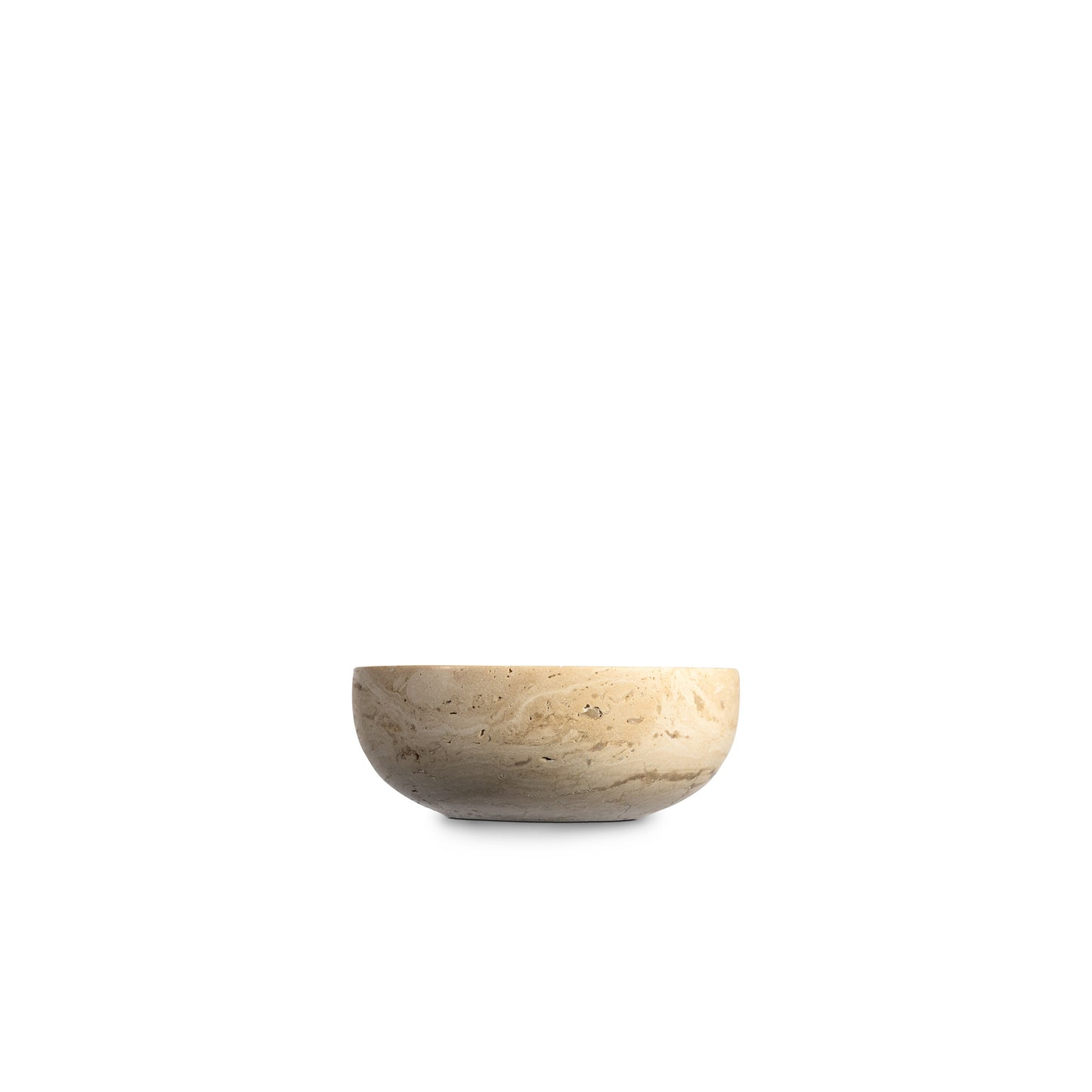 Travertin-Schale aus Travertin in Light, H 5,5 cm, D 15 cm