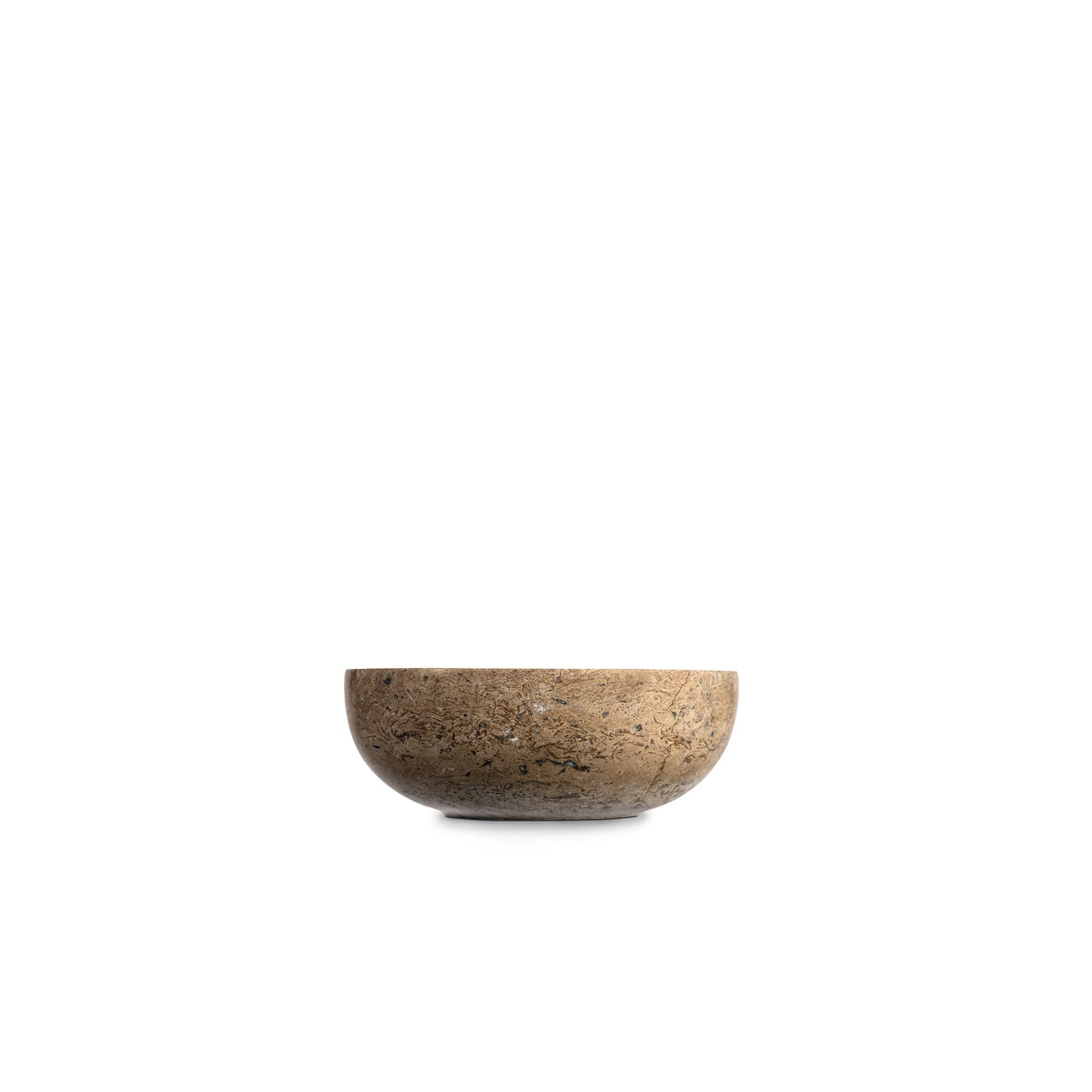 Travertin-Schale aus Travertin in Noce, H 5,5 cm, D 15 cm