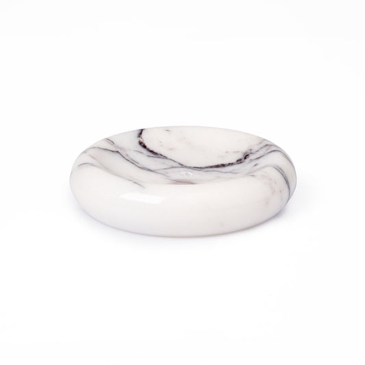 Seifenschale aus Marmor, aus 100 % Marmor, Durchmesser ca. 11,5 cm