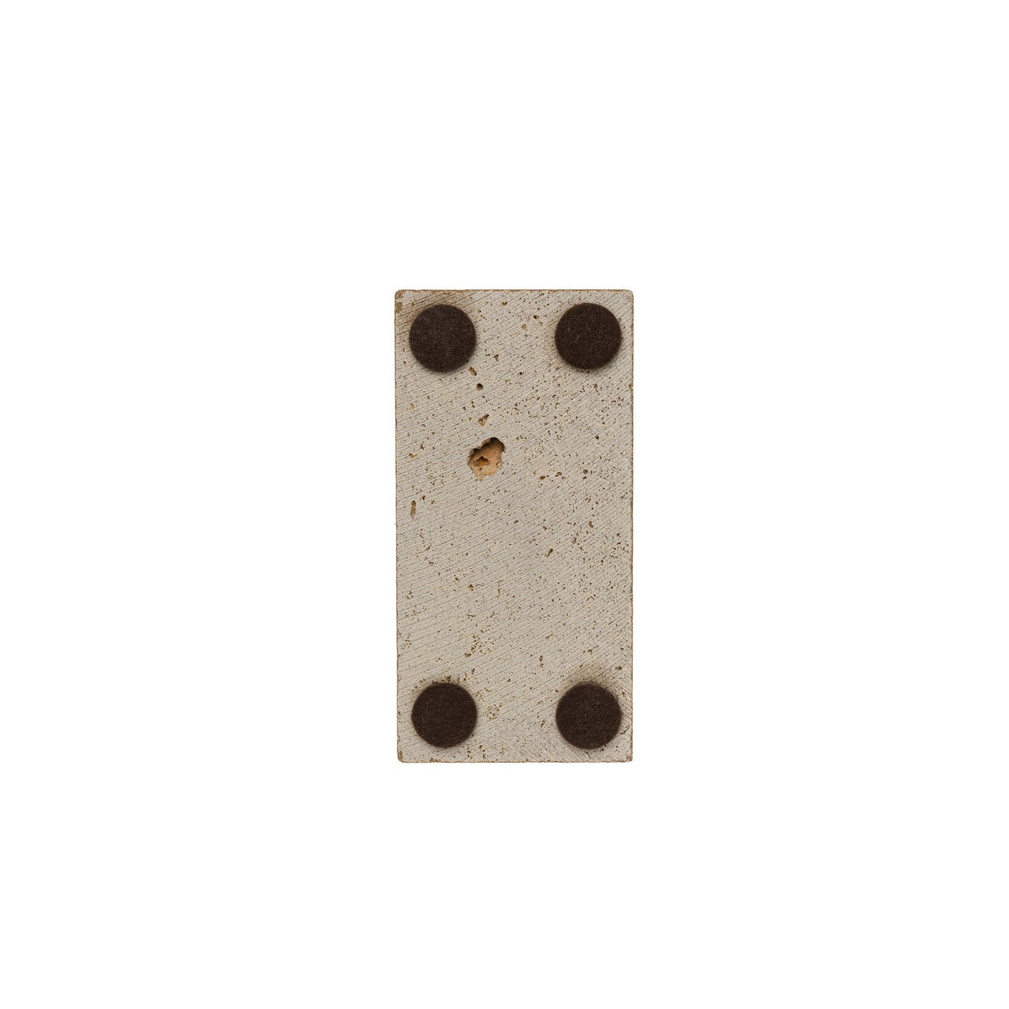 Längliche Travertin-Ablage Noce, Rückseite, 7,5 × 15 cm