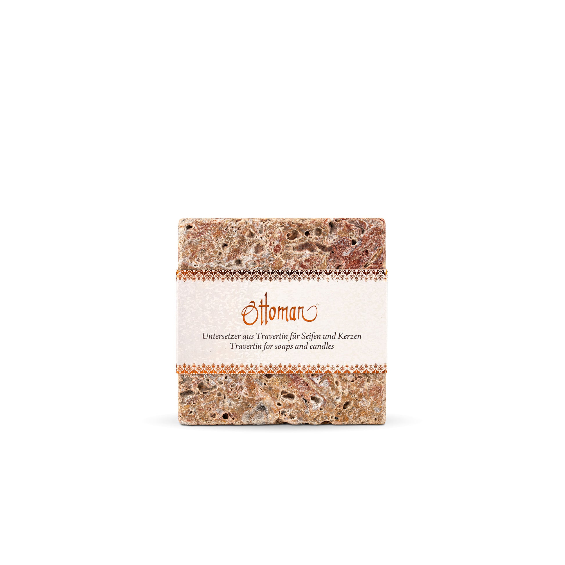 Quadratische Travertin-Ablage Antik aus 100 % Travertin, 10 × 10 cm