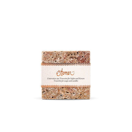 Quadratische Travertin-Ablage Antik aus 100 % Travertin, 10 × 10 cm