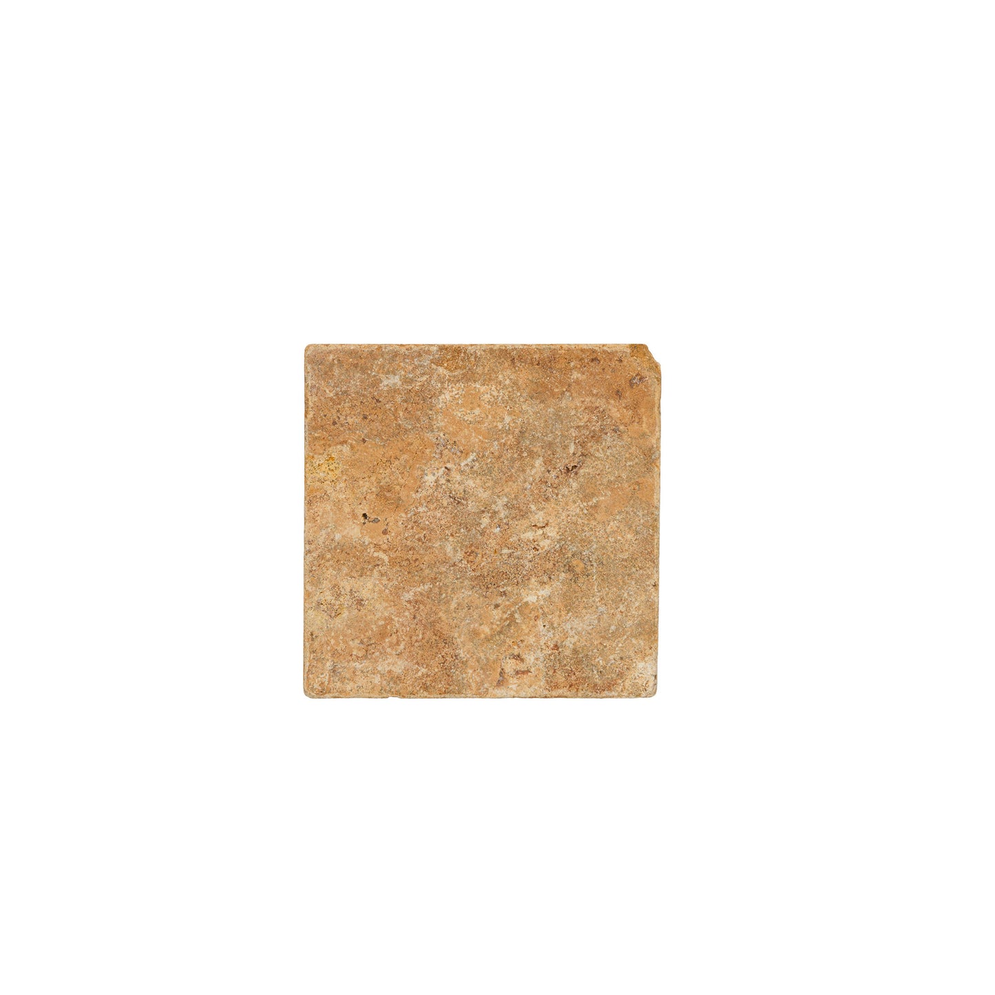 Quadratische Travertin-Ablage Gold aus 100 % Travertin, ohne Verpackung, 10 × 10 cm