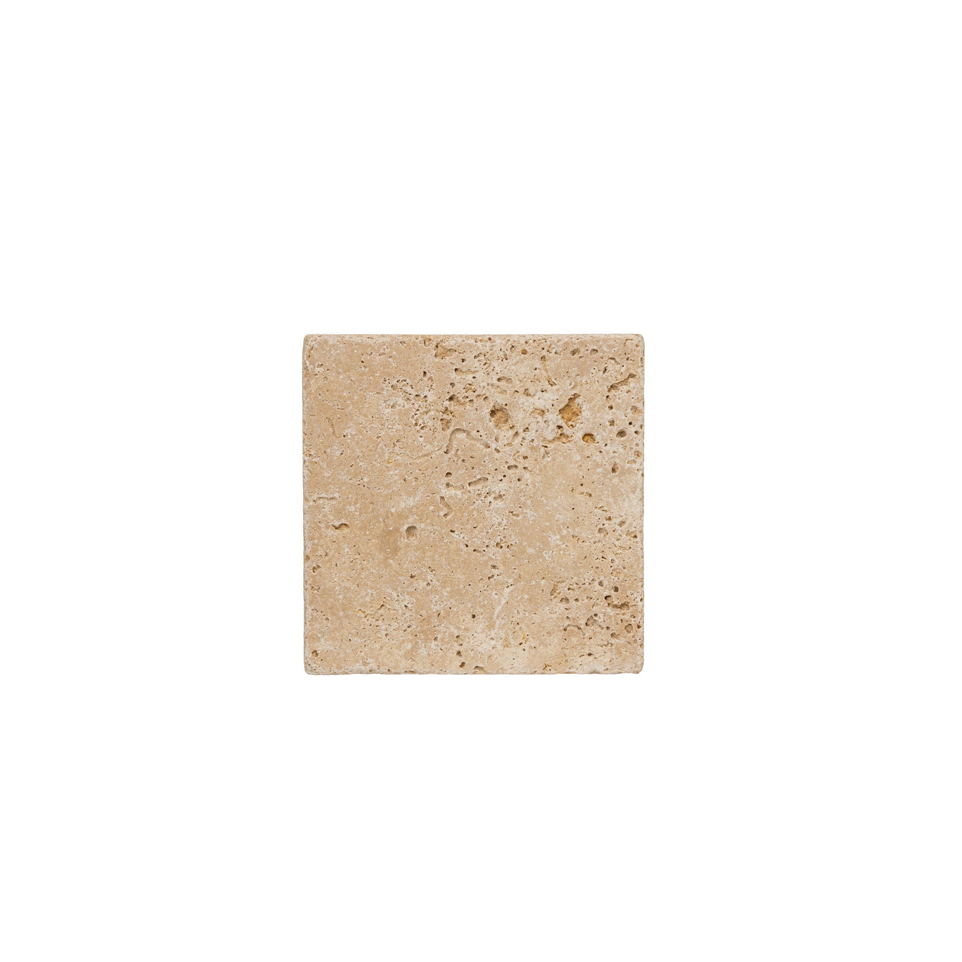 Quadratische Travertin-Ablage Light aus 100 % Travertin, ohne Verpackung, 10 × 10 cm