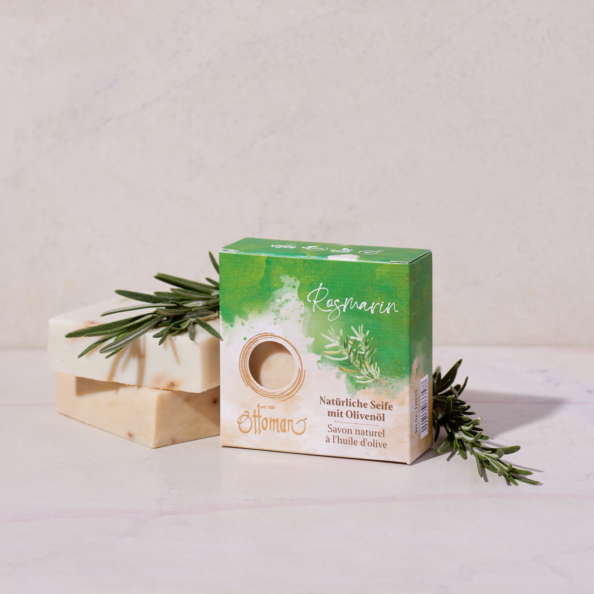 Ottoman Natürliche Olivenölseife 4er Set Nr.2 in Geschenkschachtel