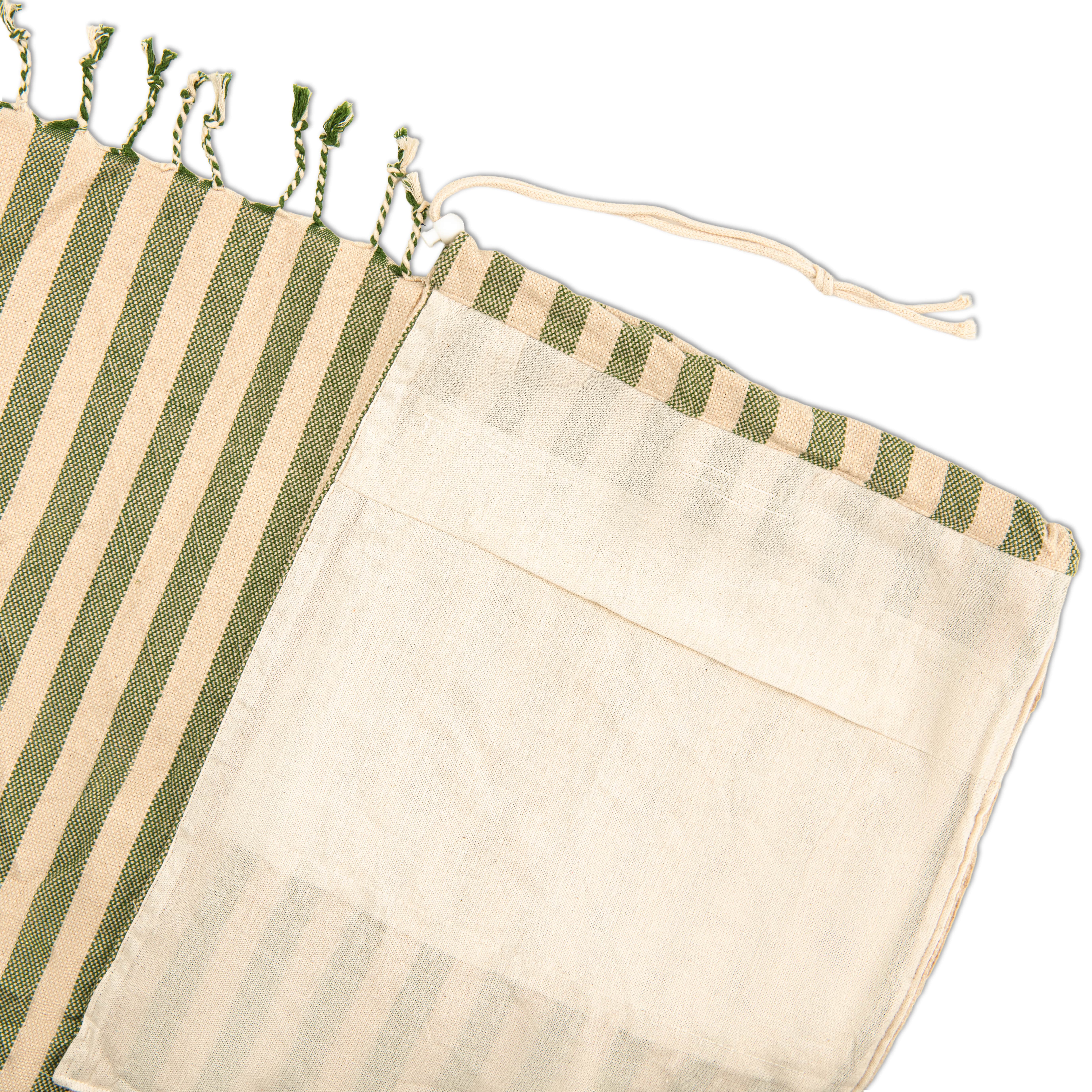 2-in-1 Striped Beach Backpack with Hammam Towel