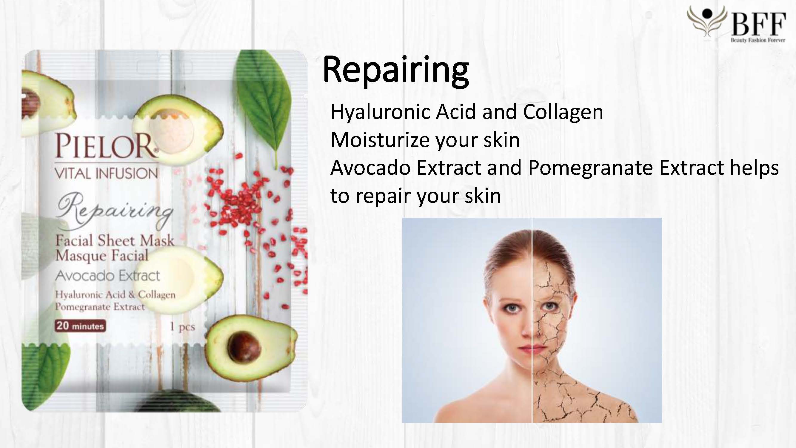 PIELOR Gesichtsmasken - Avocado & Granatapfel