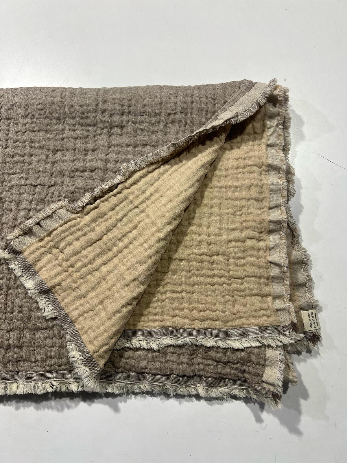 Tagesdecke Musselin - Kaffeebraun