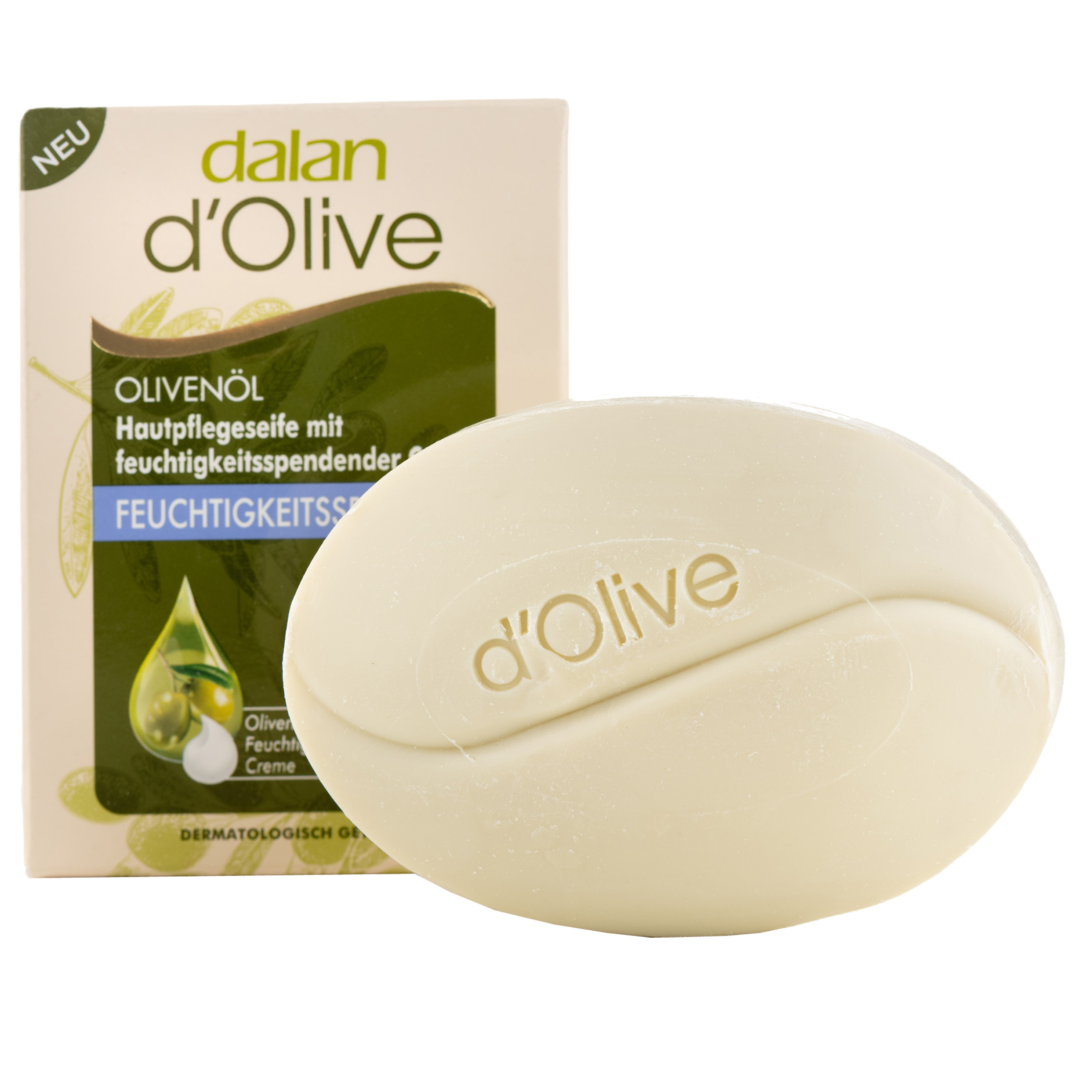 d´Olive 3er Geschenkset im Karton - Hand & Bodycreme 60 ml, Hautreinigungsseife 100 g, Handcreme 20 ml