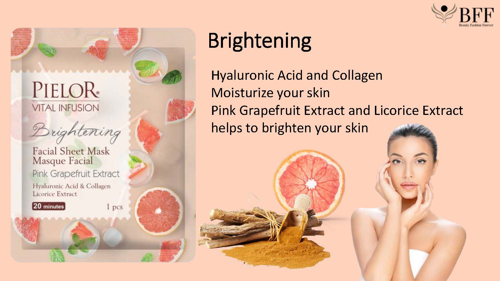 PIELOR Gesichtsmasken - Pink Grapefruit