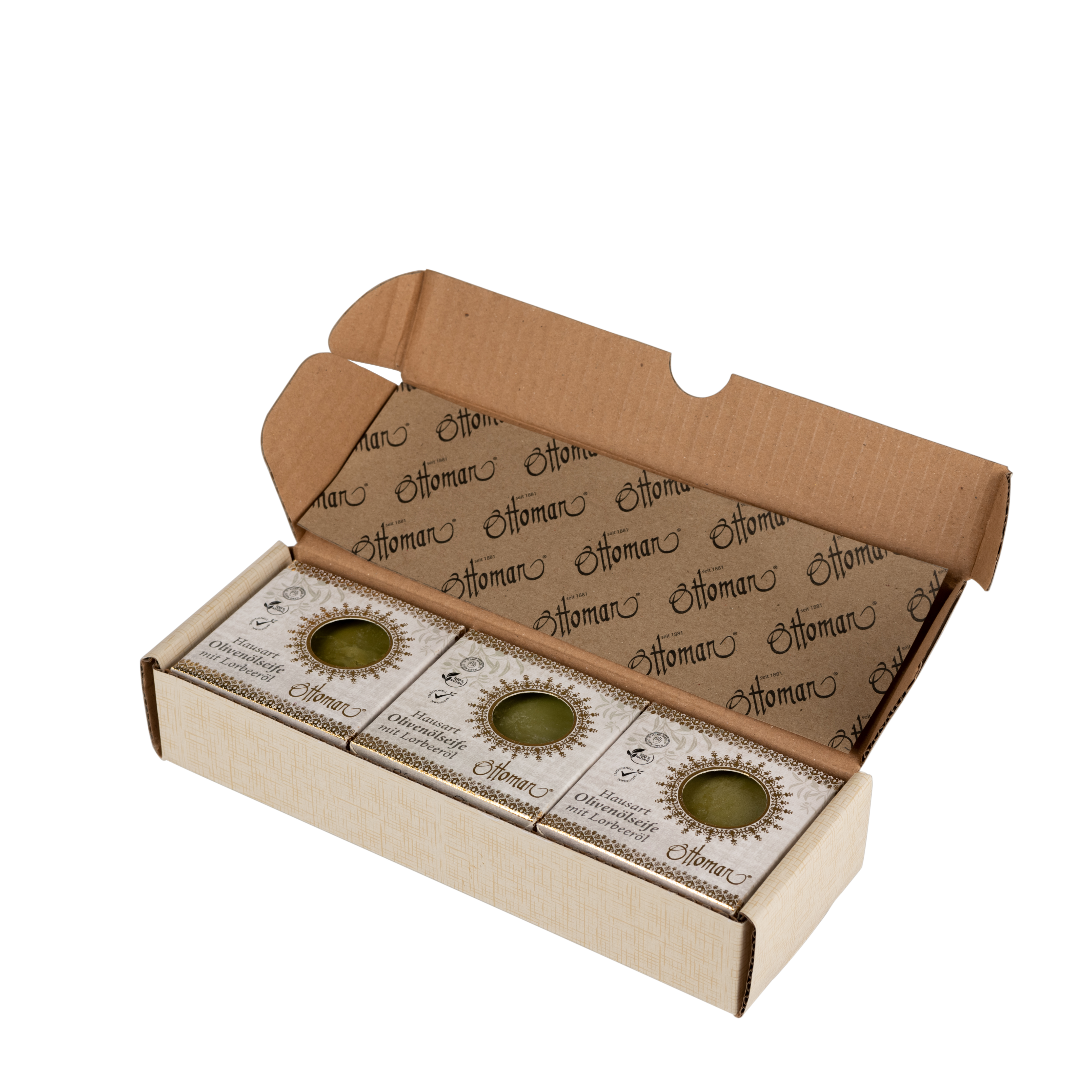 12412-3er-Hausart-gr-n-Box-offen-2 Seifenkollektion 3x 200g Hausart grün in Geschenkschachtel