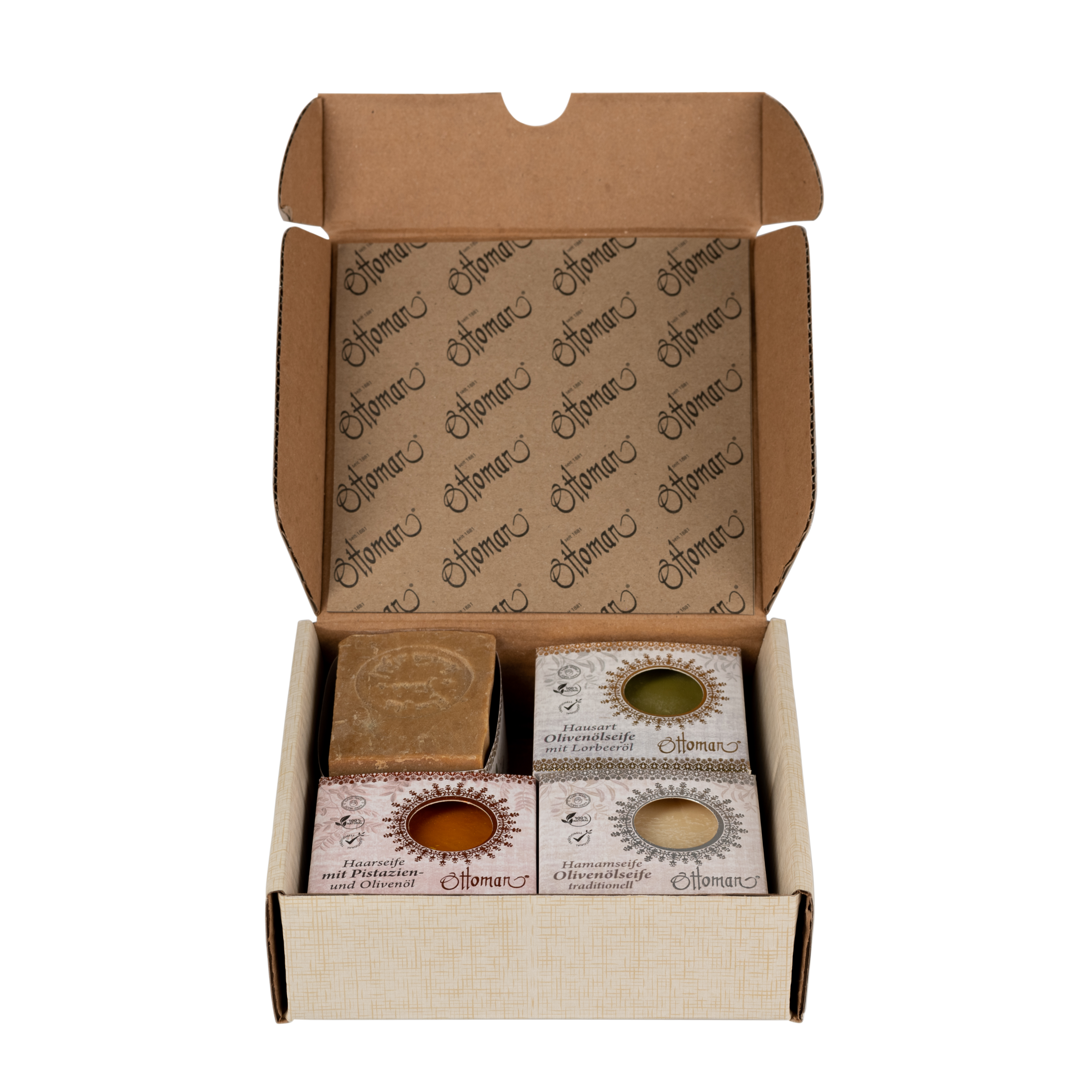 12415-Seifenkolletion-4er-Set-Mix-Box-offen-3 Seifenkollektion 4er Set in Geschenkschachtel