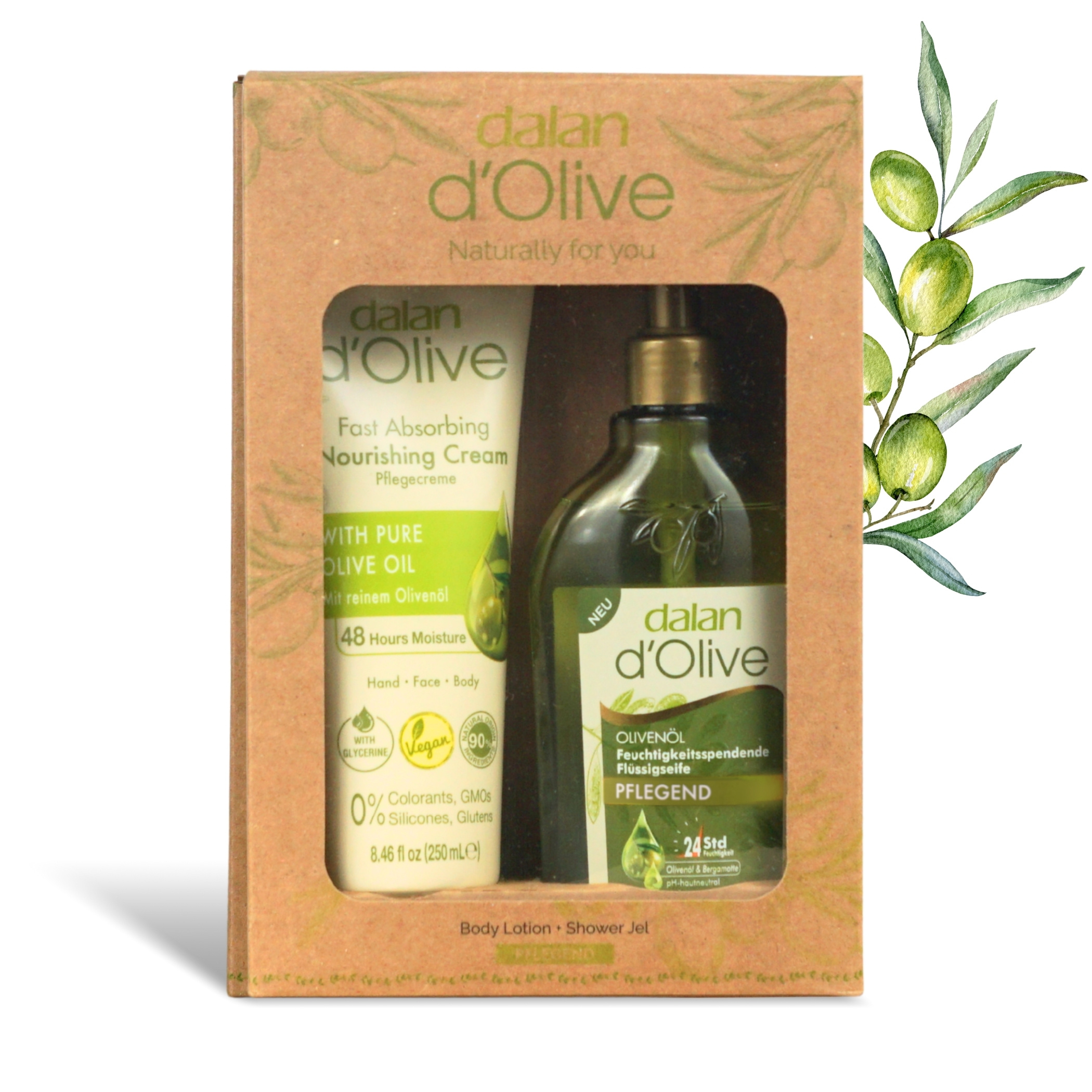 d'Olive - Geschenkset Flüssigseife & Bodycreme