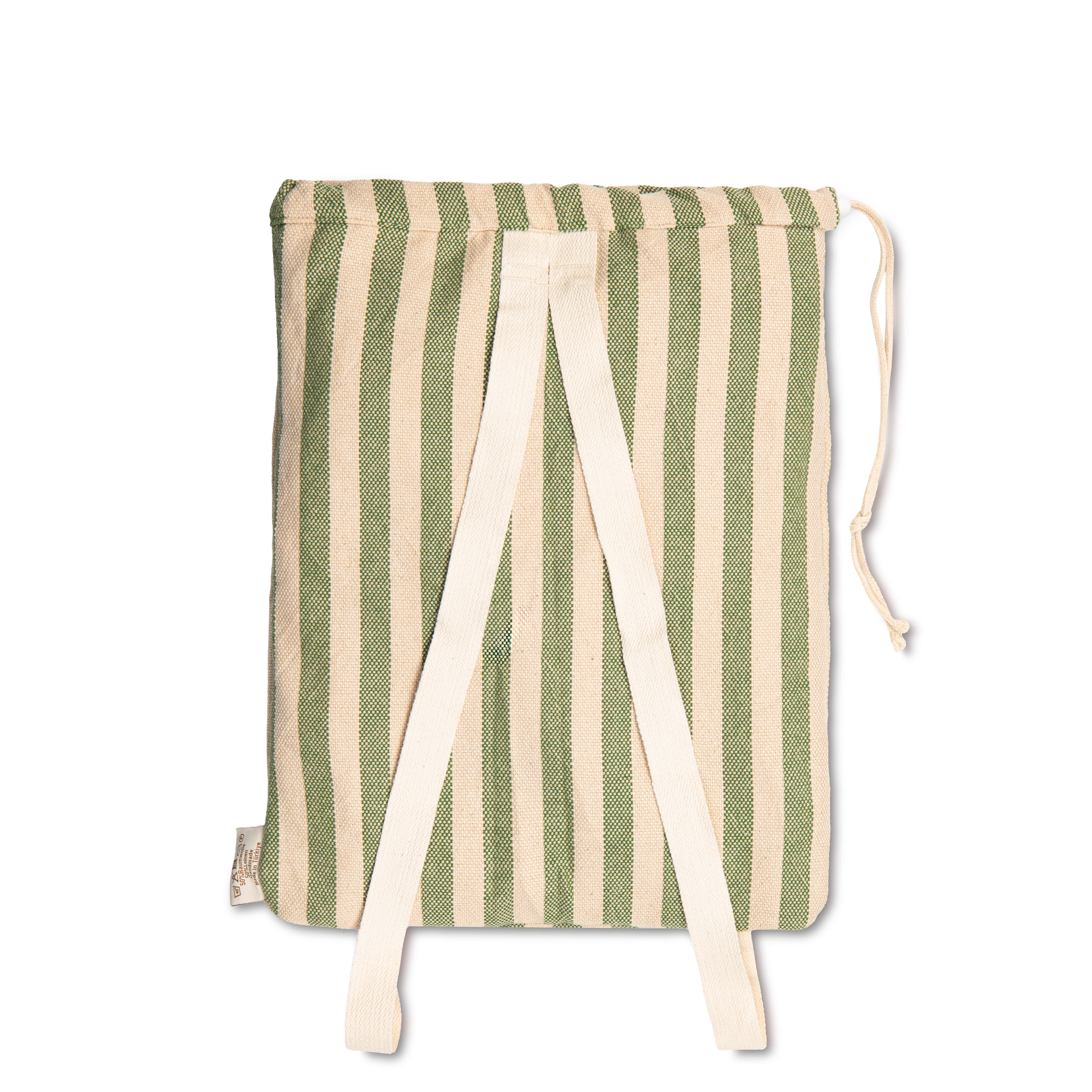2-in-1 Striped Beach Backpack with Hammam Towel