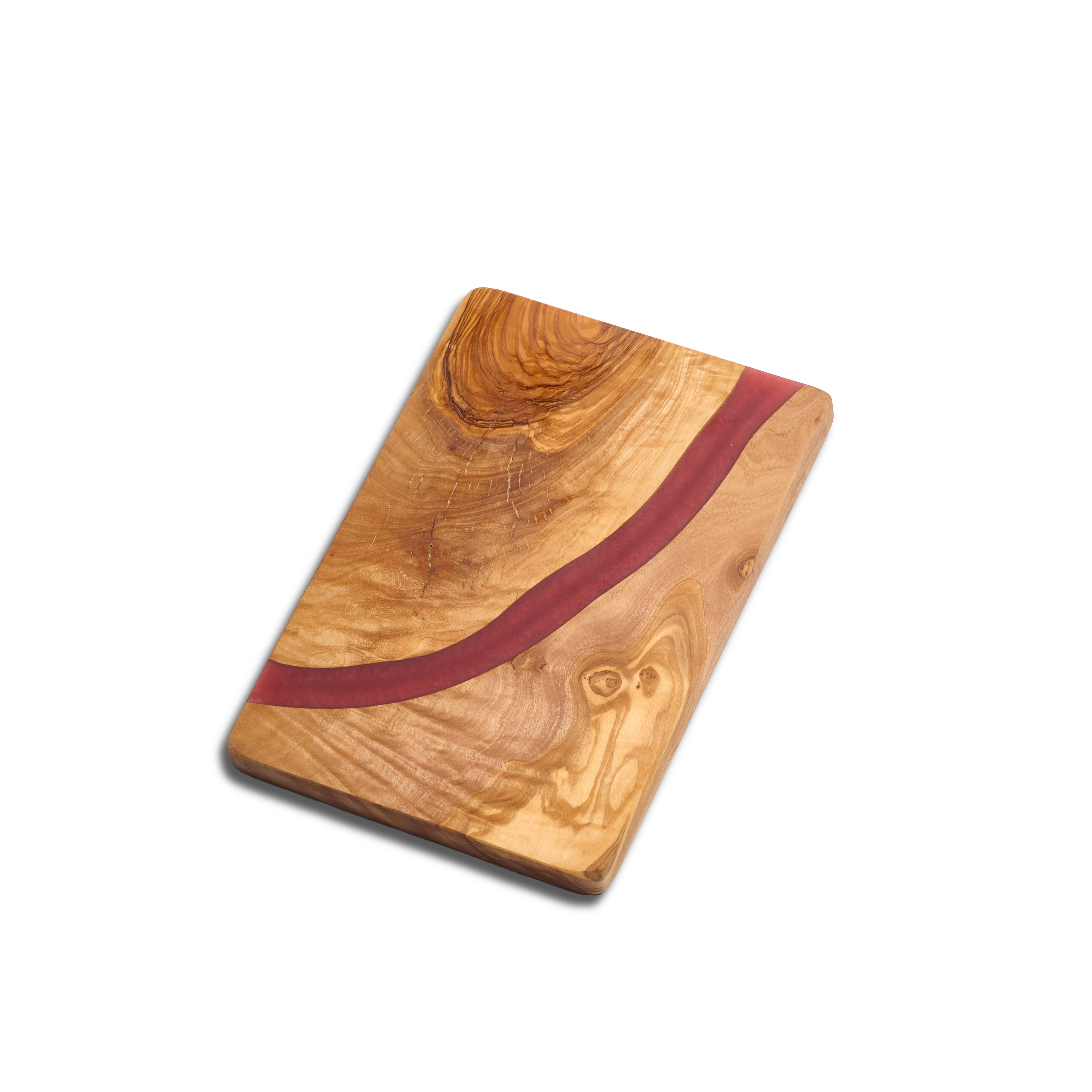 Olivenholzbrett mit Epoxidharz - 23x16cm