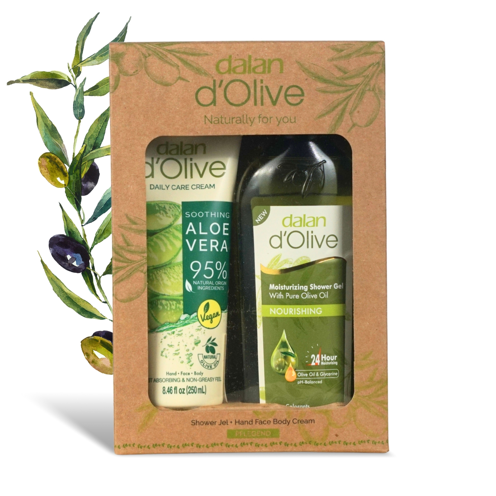 d'Olive - Geschenkset Duschgel & Bodycreme