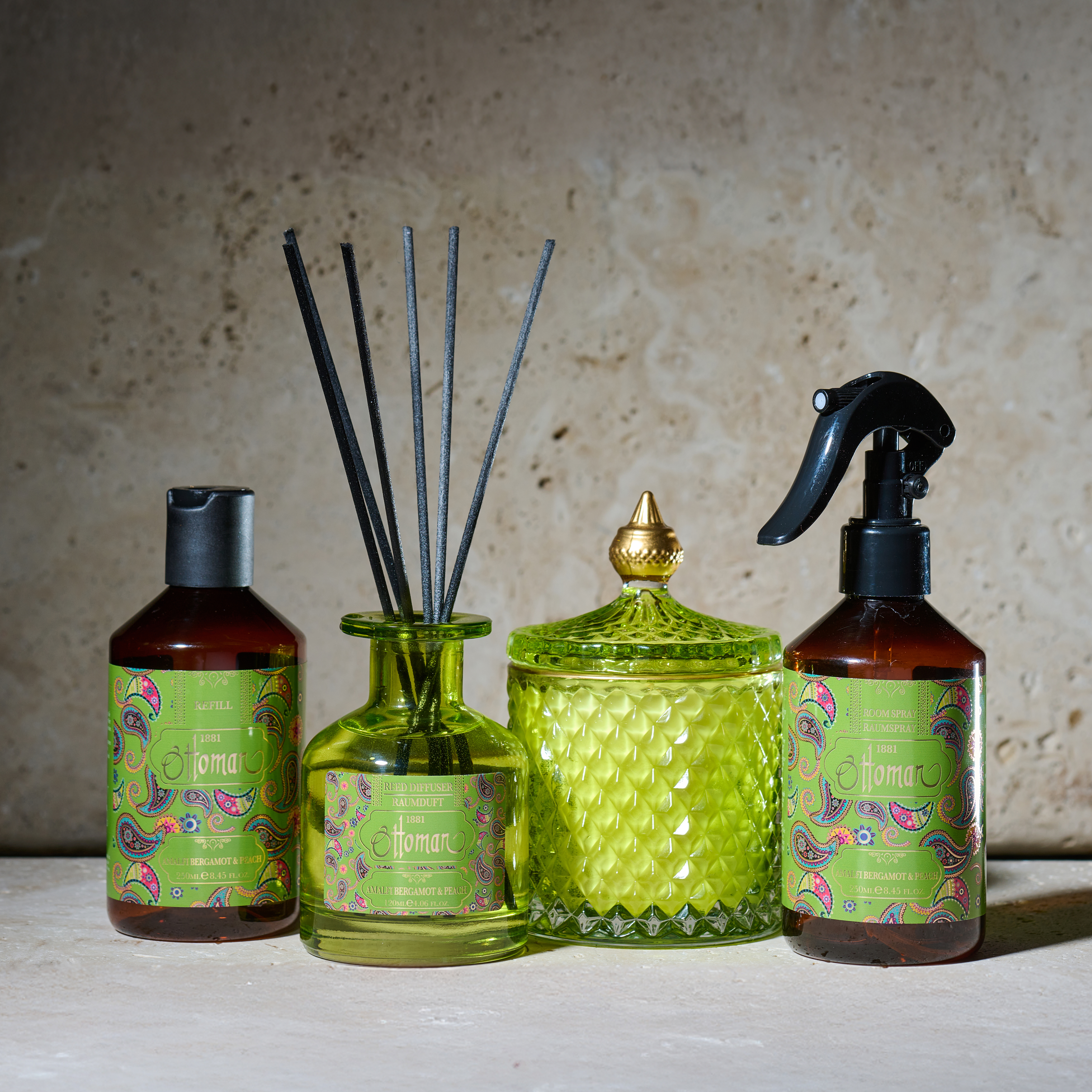 Ottoman - Amalfi Bergamot & Peach Reed Diffuser - Glas - 120 ml
