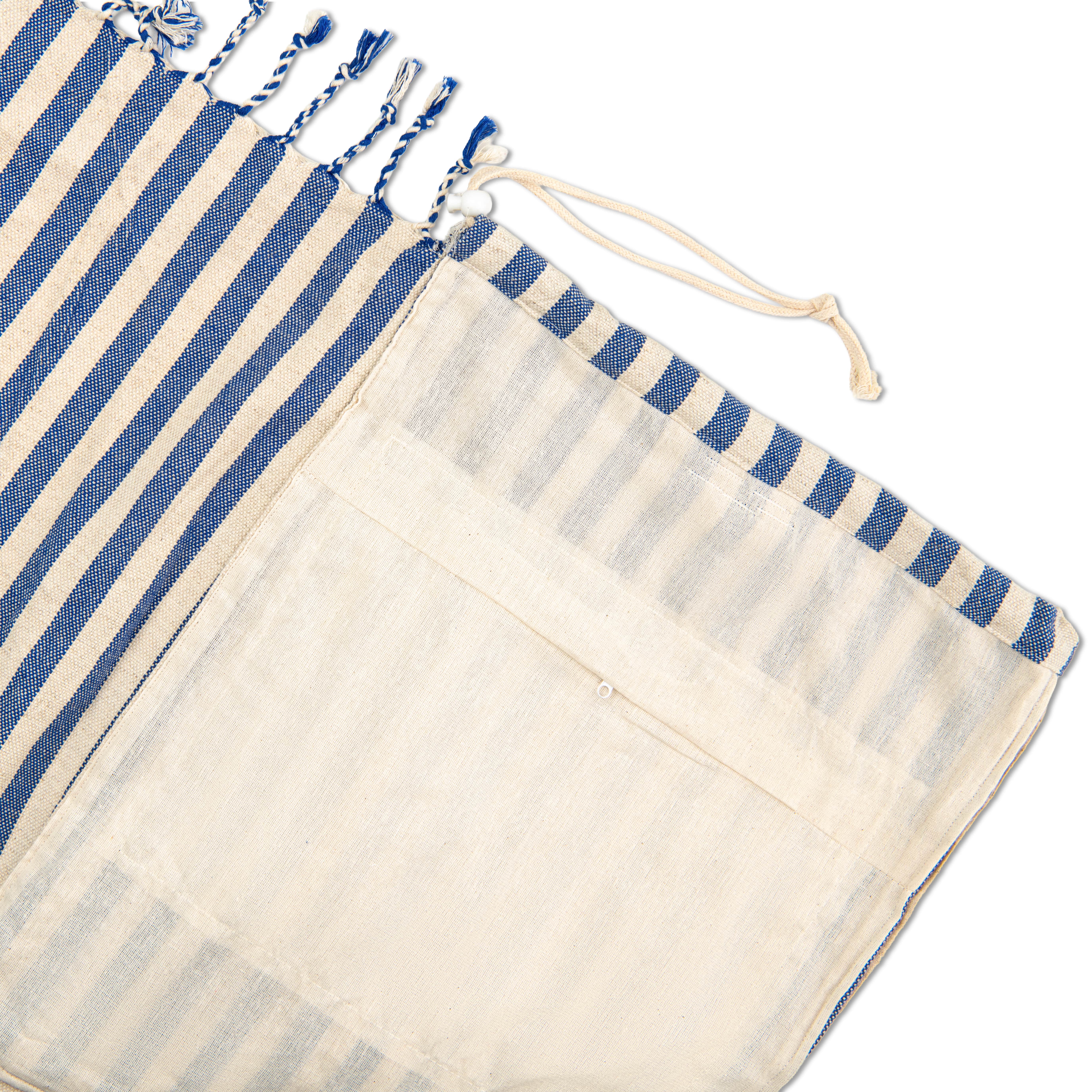 2-in-1 Striped Beach Backpack with Hammam Towel