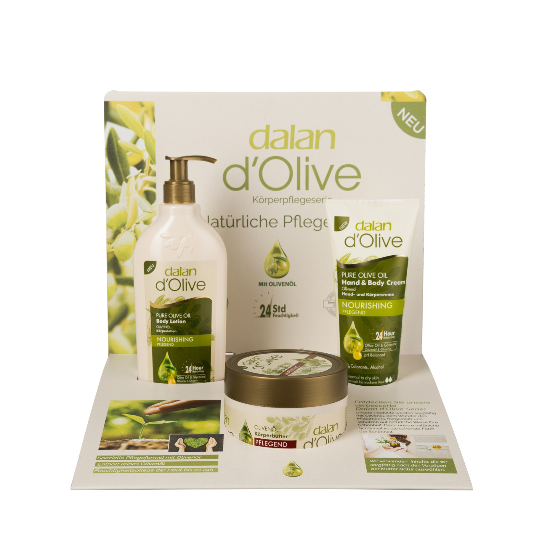 11307-Dalan-Display_klein Dalan d´Olive Bodylotion mit Pumpspender 400 ml