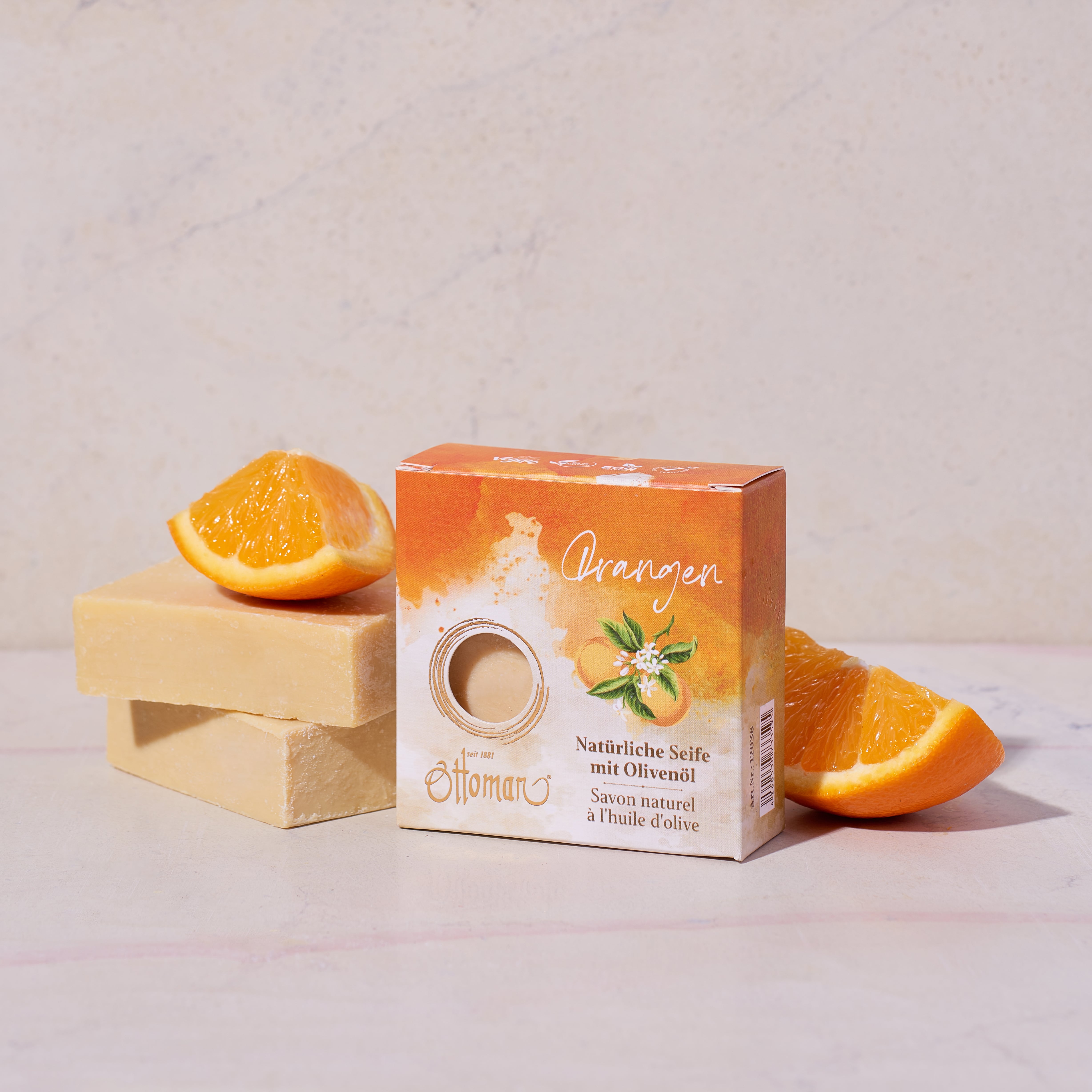 Ottoman Natural Olive Oil Soap 4 Soap Set No.1 in Gift Box (120g each)