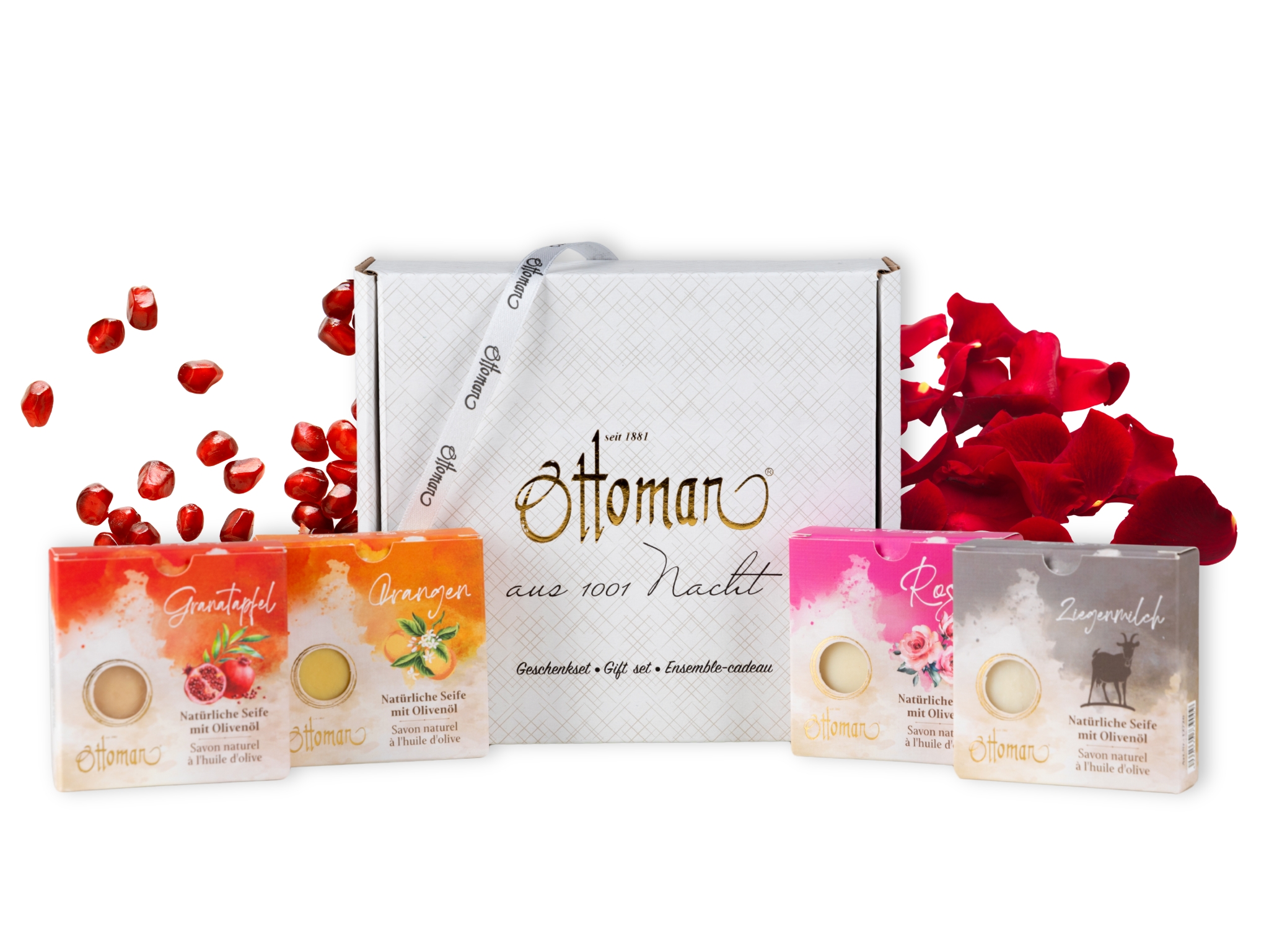 Ottoman Natürliche Olivenölseife 110g  4er Set Nr.1 in Geschenkschachtel